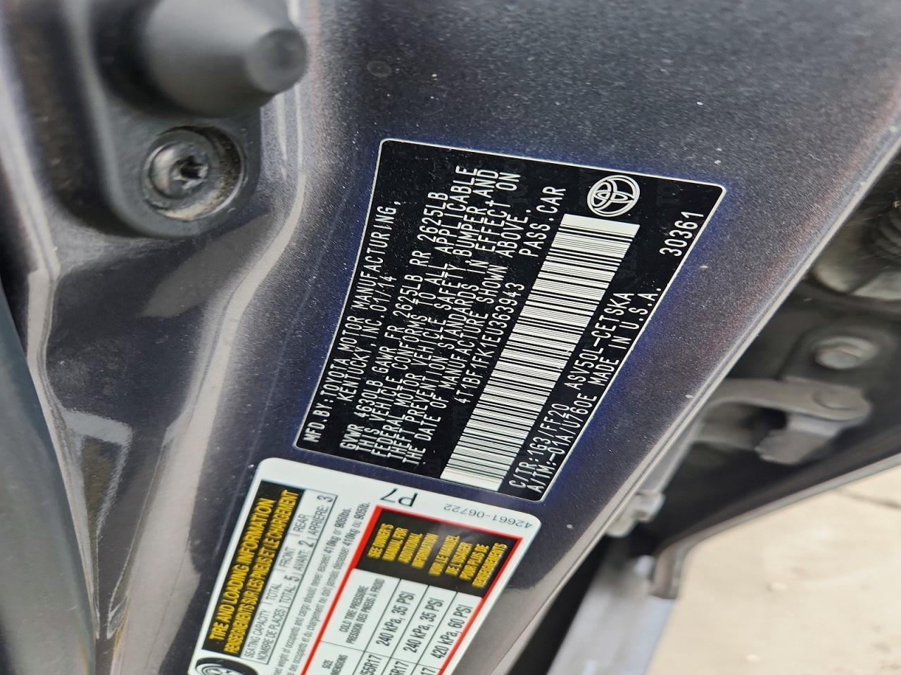 2014 Toyota Camry Se Gray vin: 4T1BF1FK1EU363943