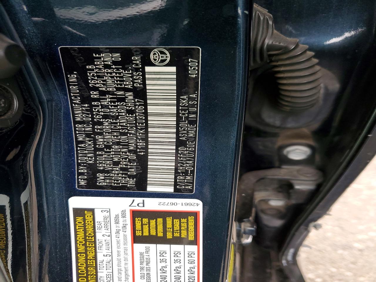 2014 Toyota Camry Se Charcoal vin: 4T1BF1FK1EU370617