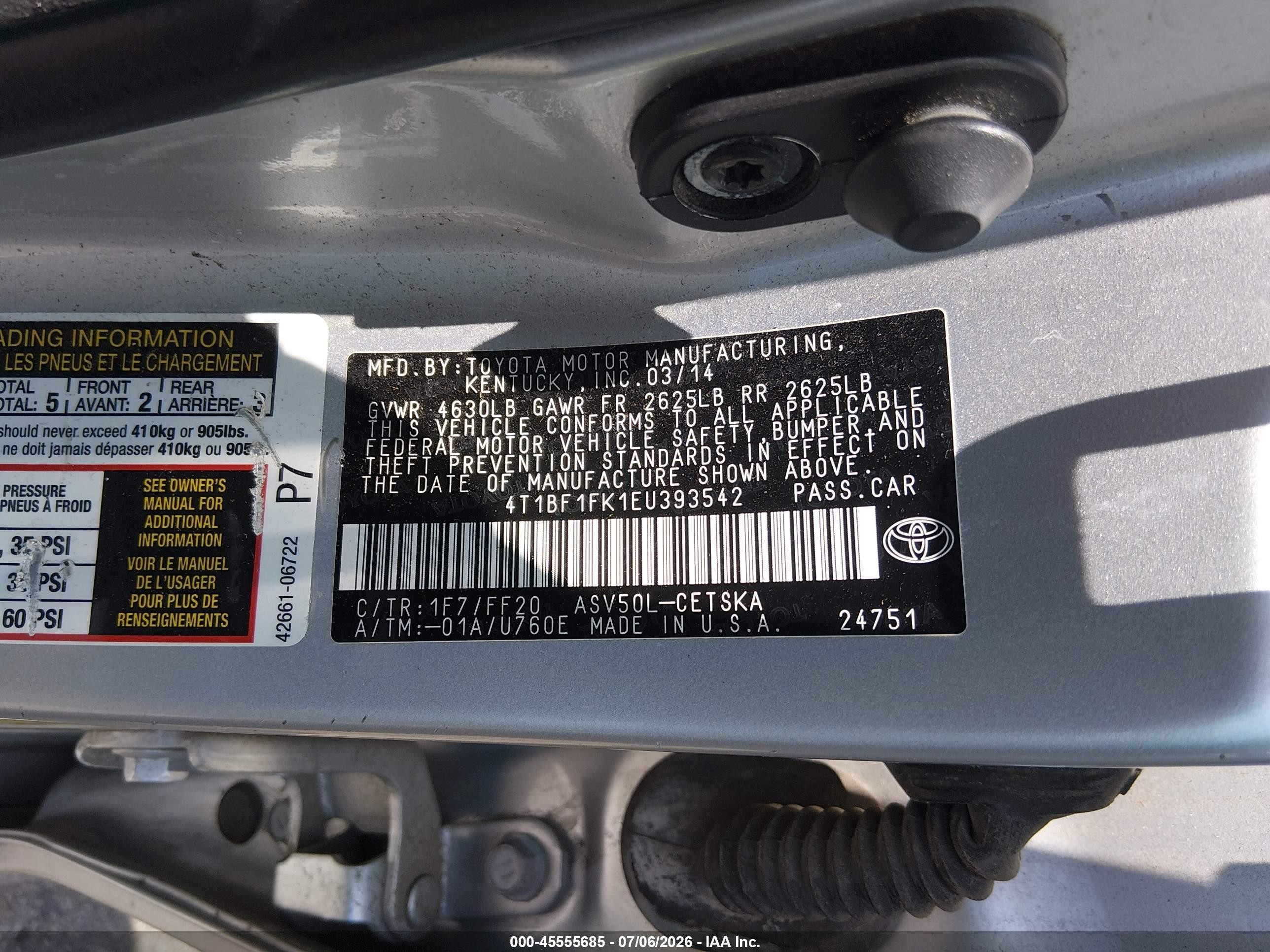 2014 Toyota Camry Se Silver vin: 4T1BF1FK1EU393542