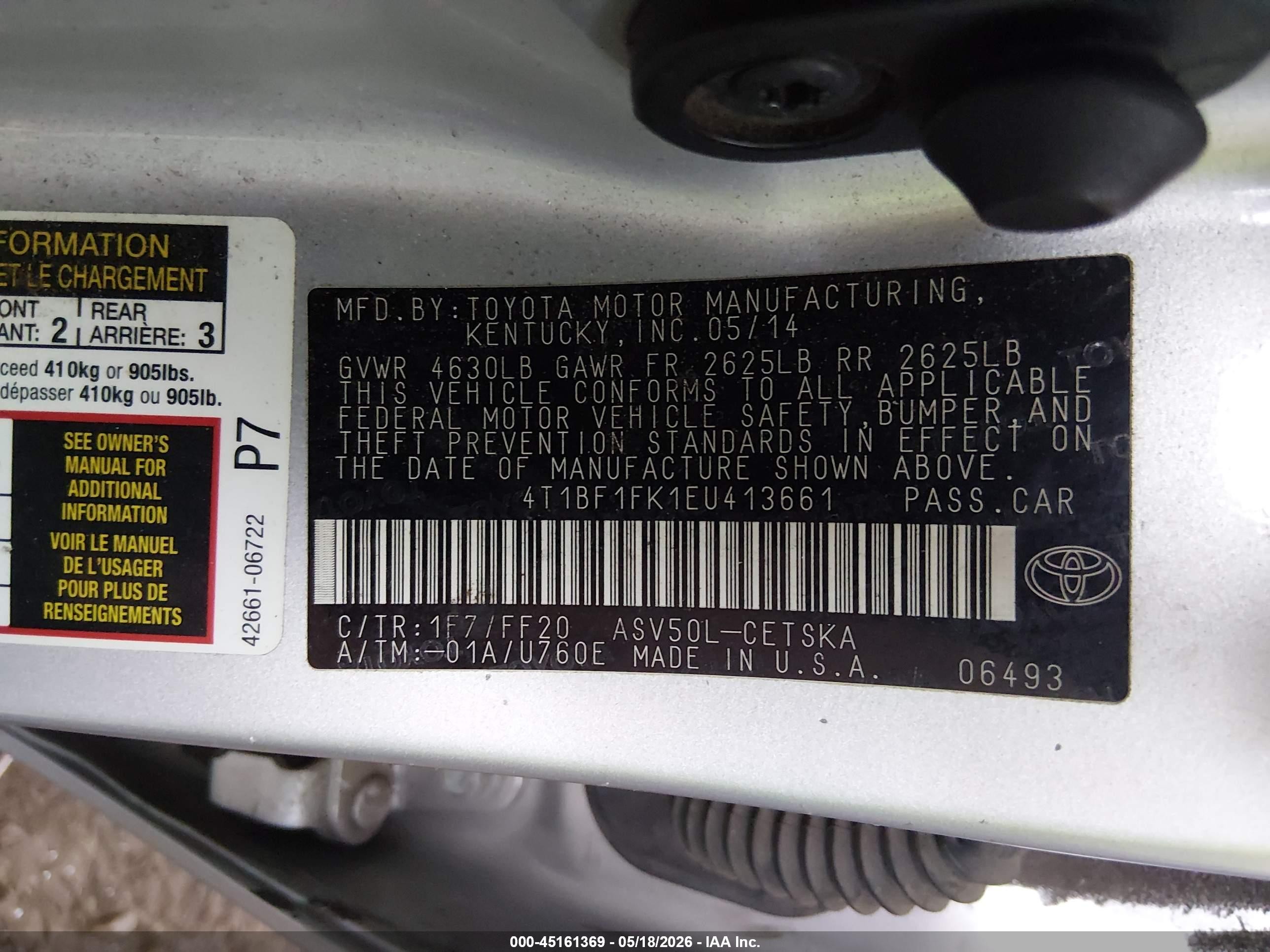 2014 Toyota Camry Se Silver vin: 4T1BF1FK1EU413661