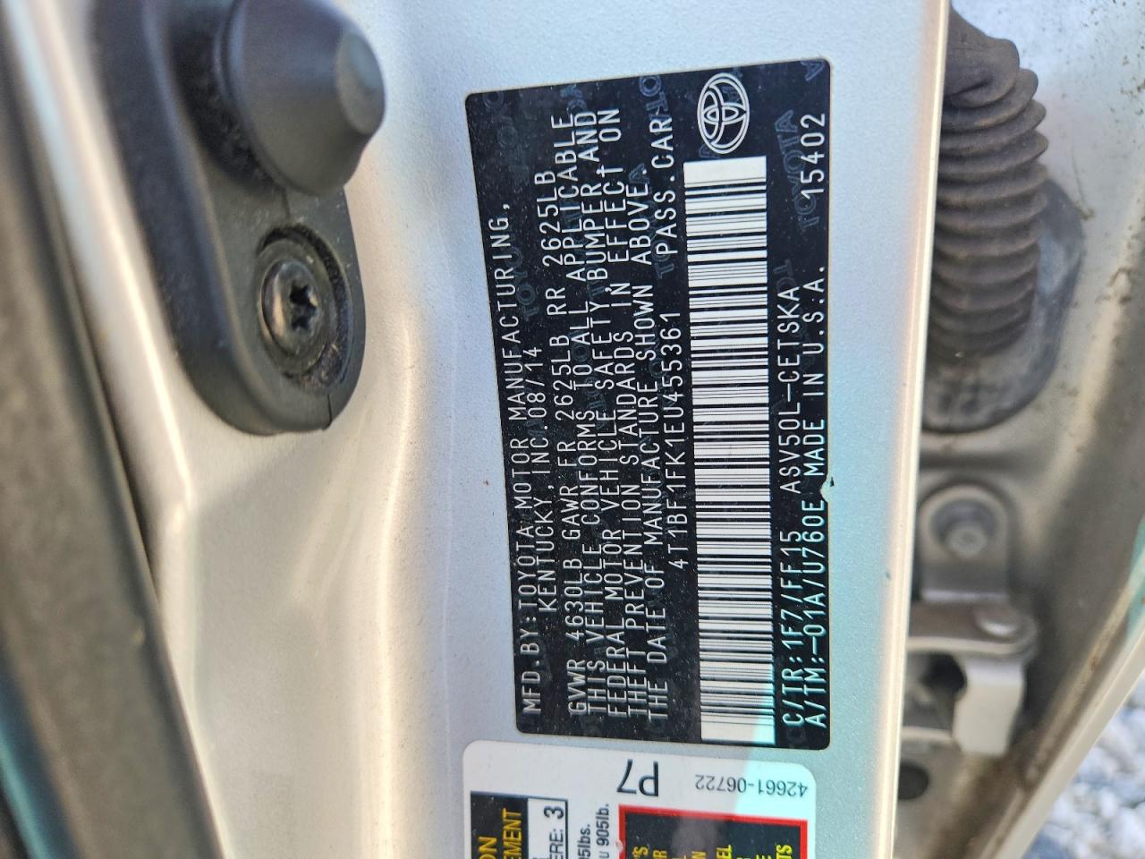2014 Toyota Camry Se Silver vin: 4T1BF1FK1EU455361