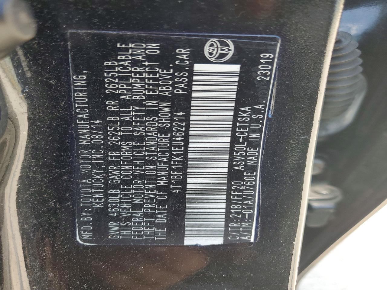 2014 Toyota Camry Se Черный vin: 4T1BF1FK1EU462214