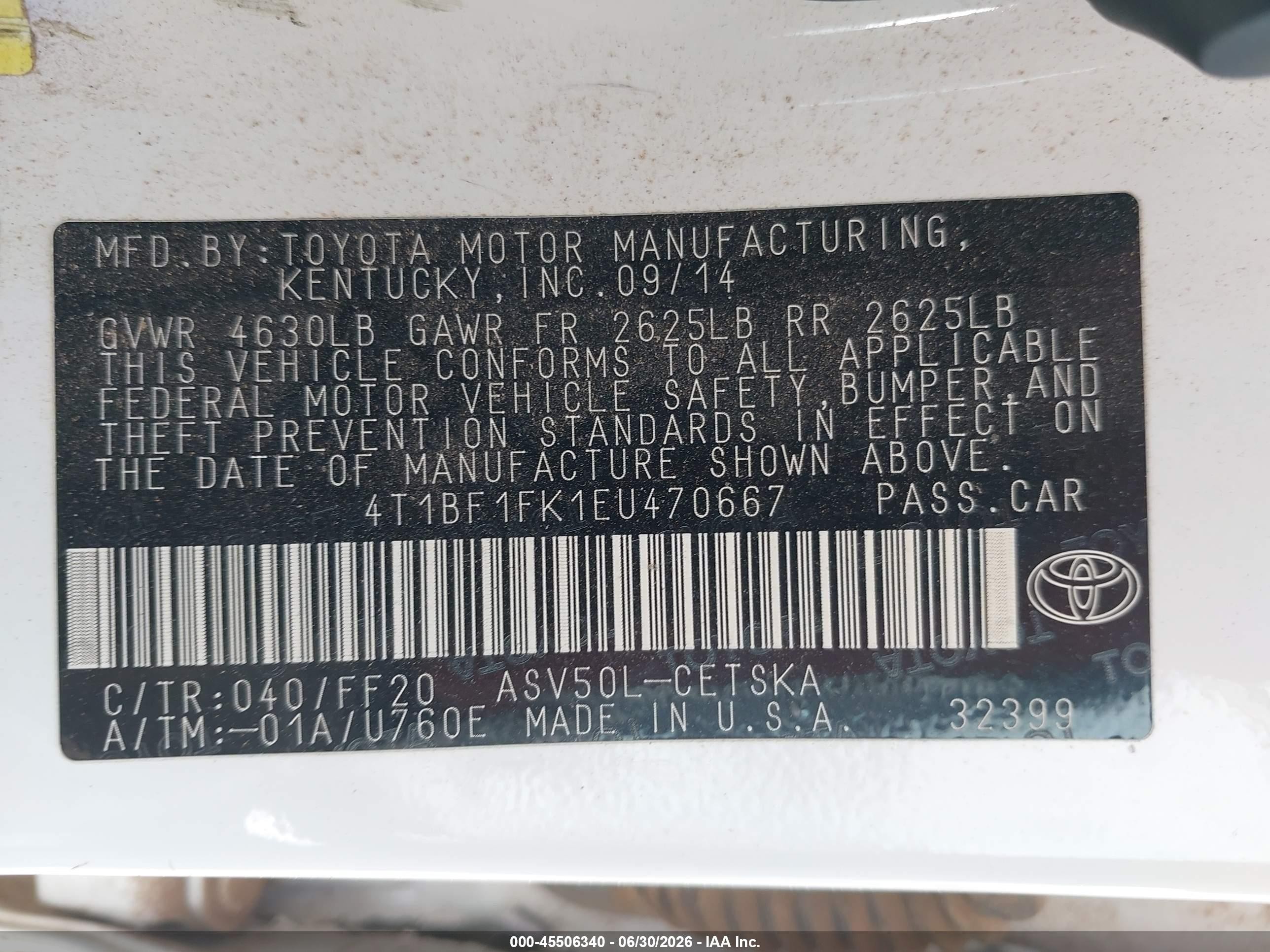 2014 Toyota Camry Se Белый vin: 4T1BF1FK1EU470667