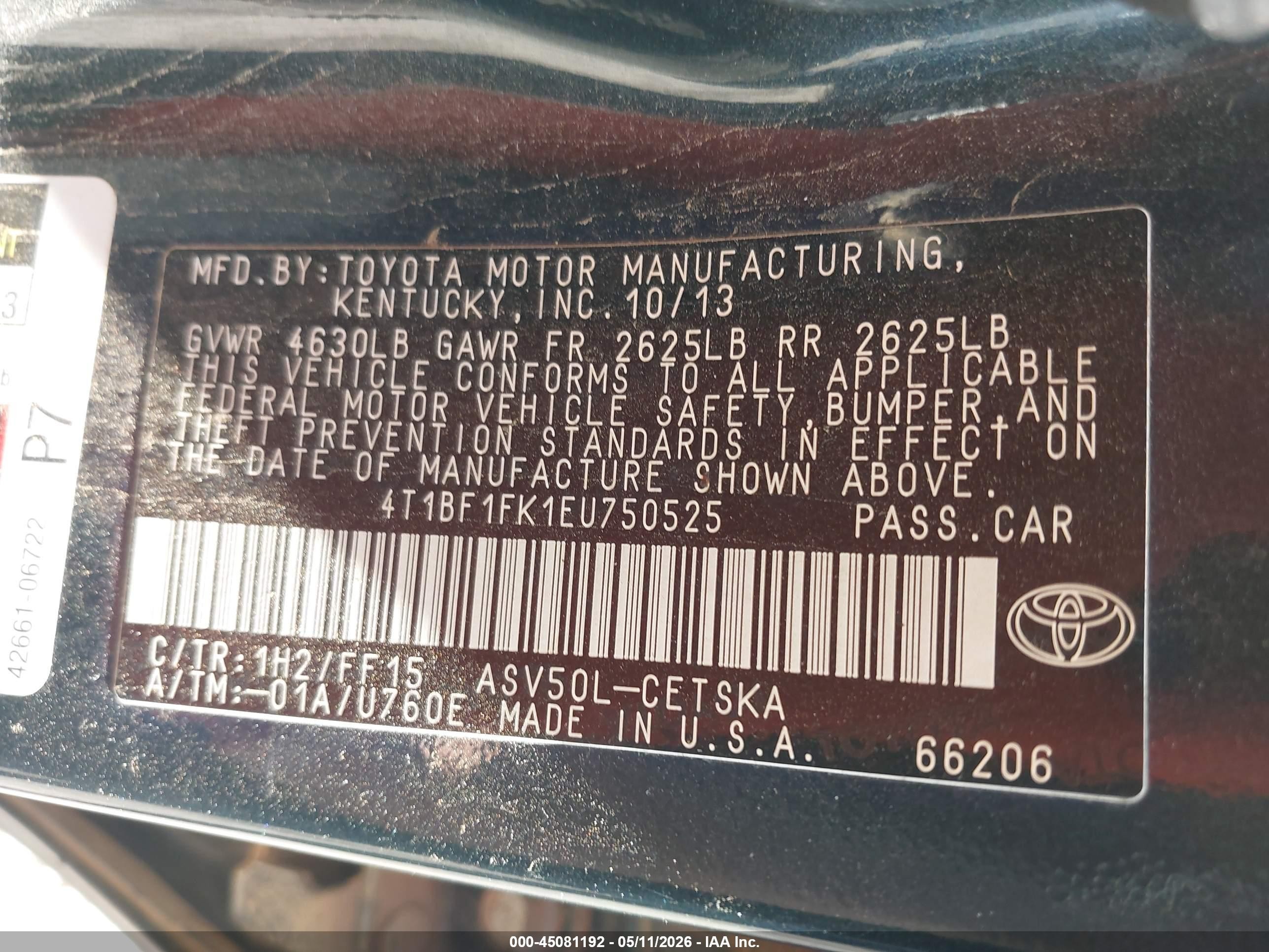 2014 Toyota Camry Se Черный vin: 4T1BF1FK1EU750525