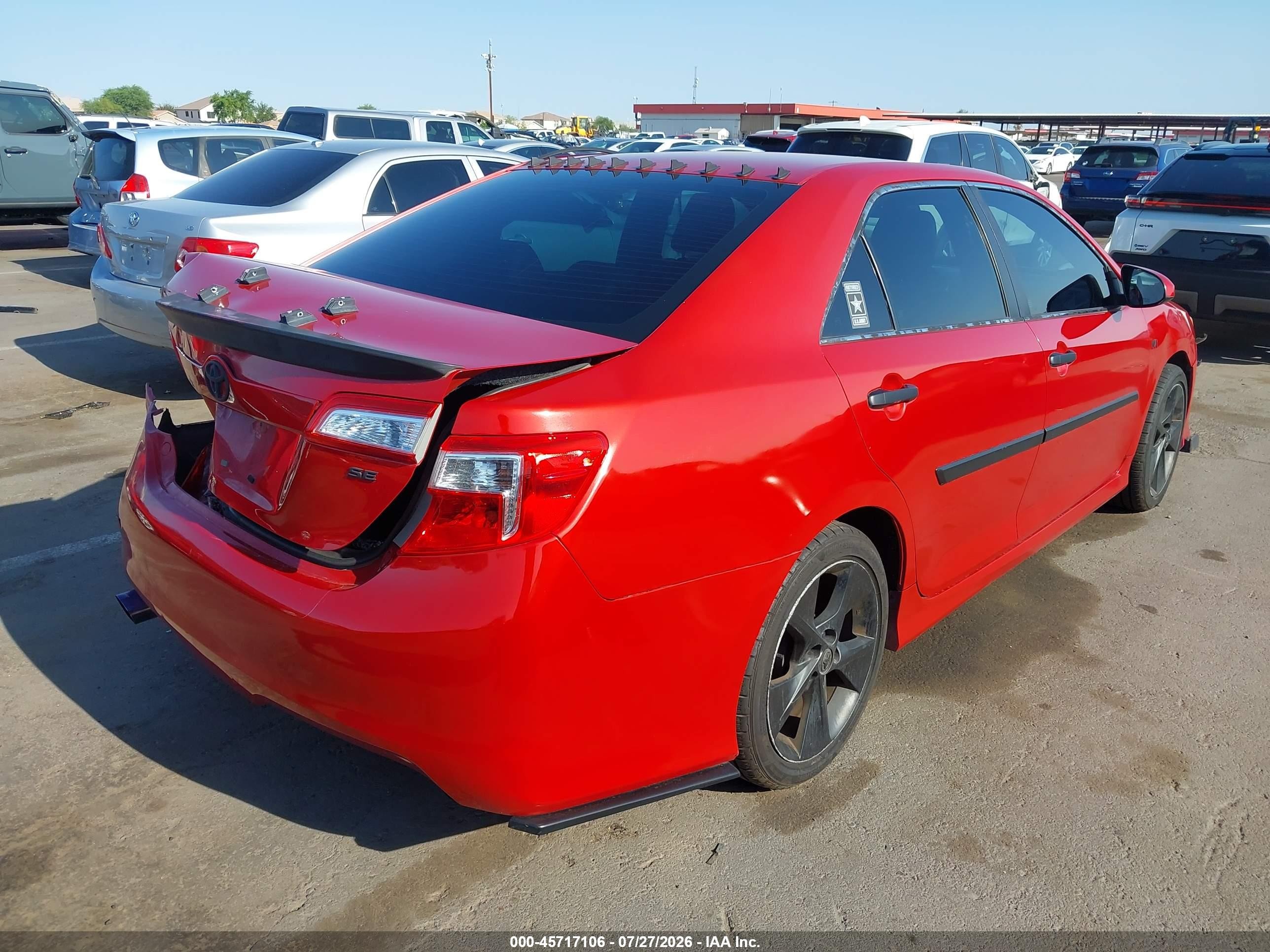 2014 Toyota Camry Se Sport Red vin: 4T1BF1FK1EU759581