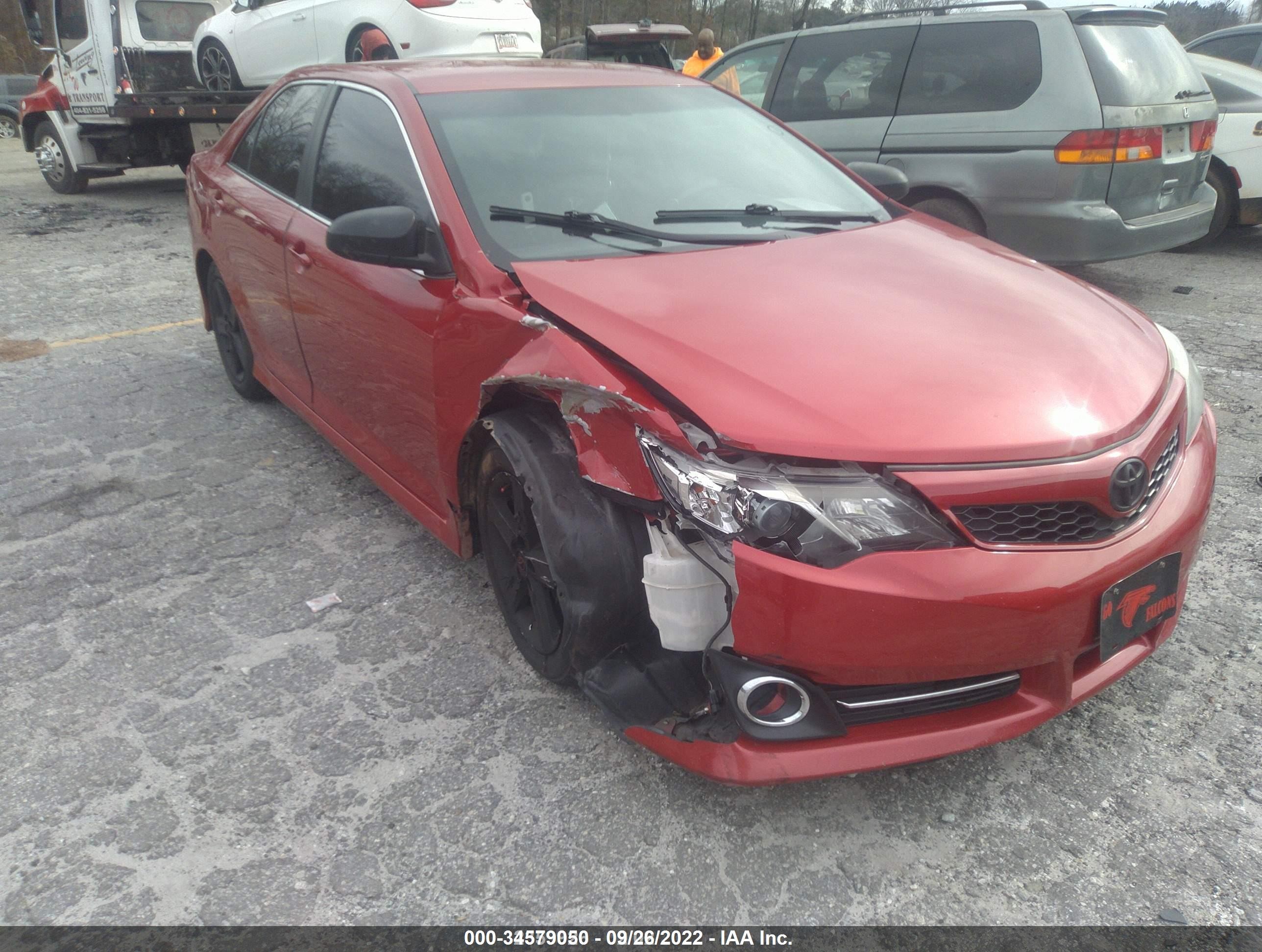 2014 Toyota Camry Se Red vin: 4T1BF1FK1EU780723