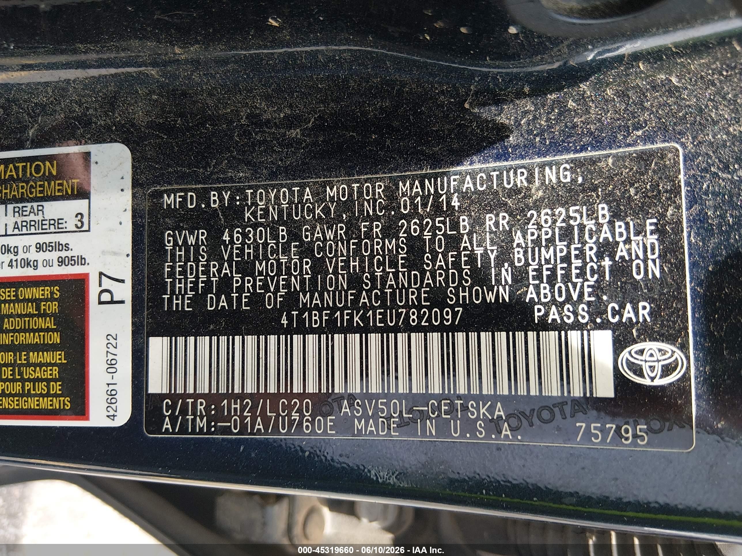2014 Toyota Camry Se Black vin: 4T1BF1FK1EU782097