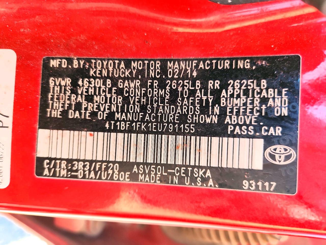 2014 Toyota Camry Se/xle Red vin: 4T1BF1FK1EU791155