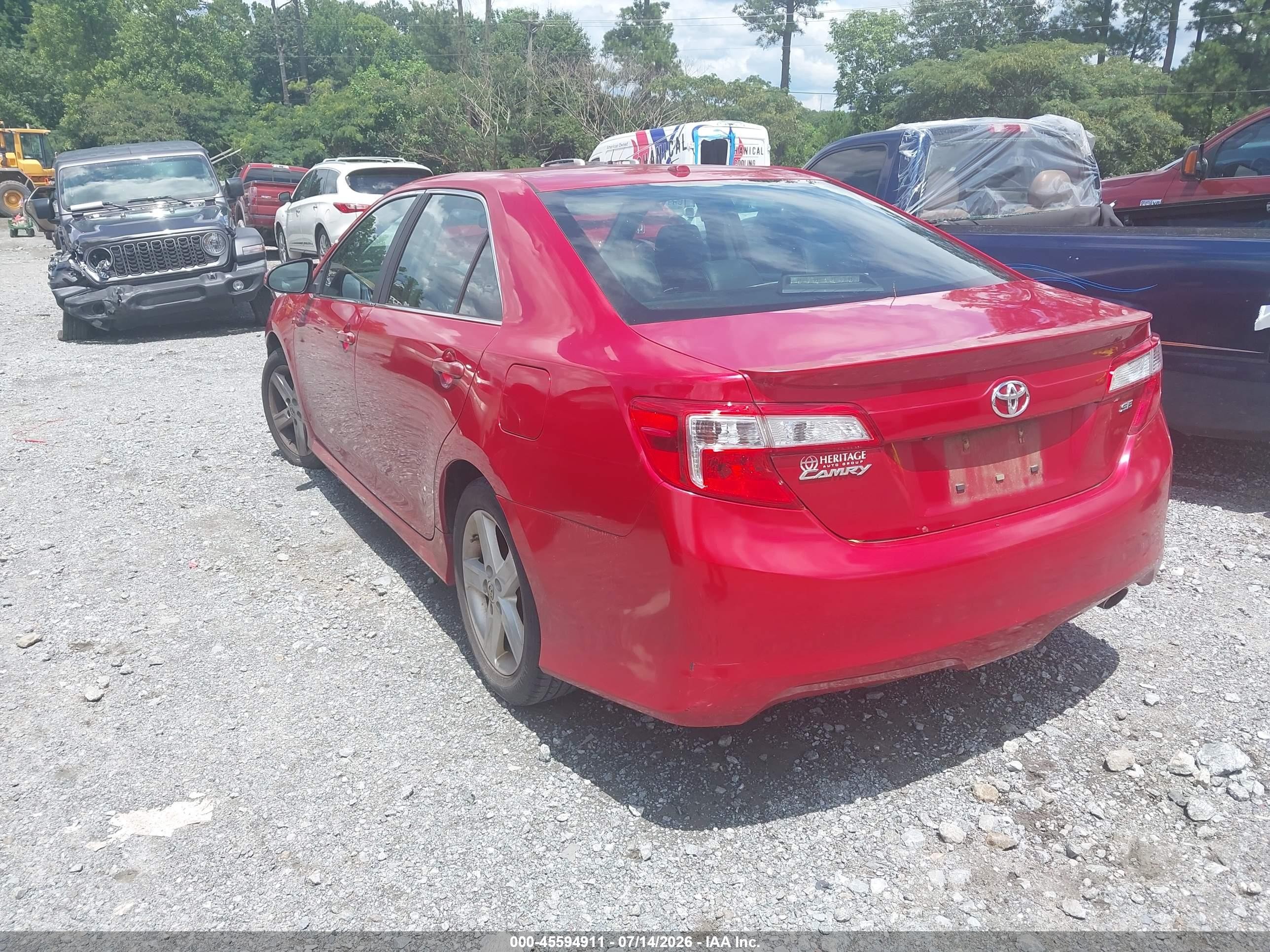 2014 Toyota Camry Se Red vin: 4T1BF1FK1EU792290