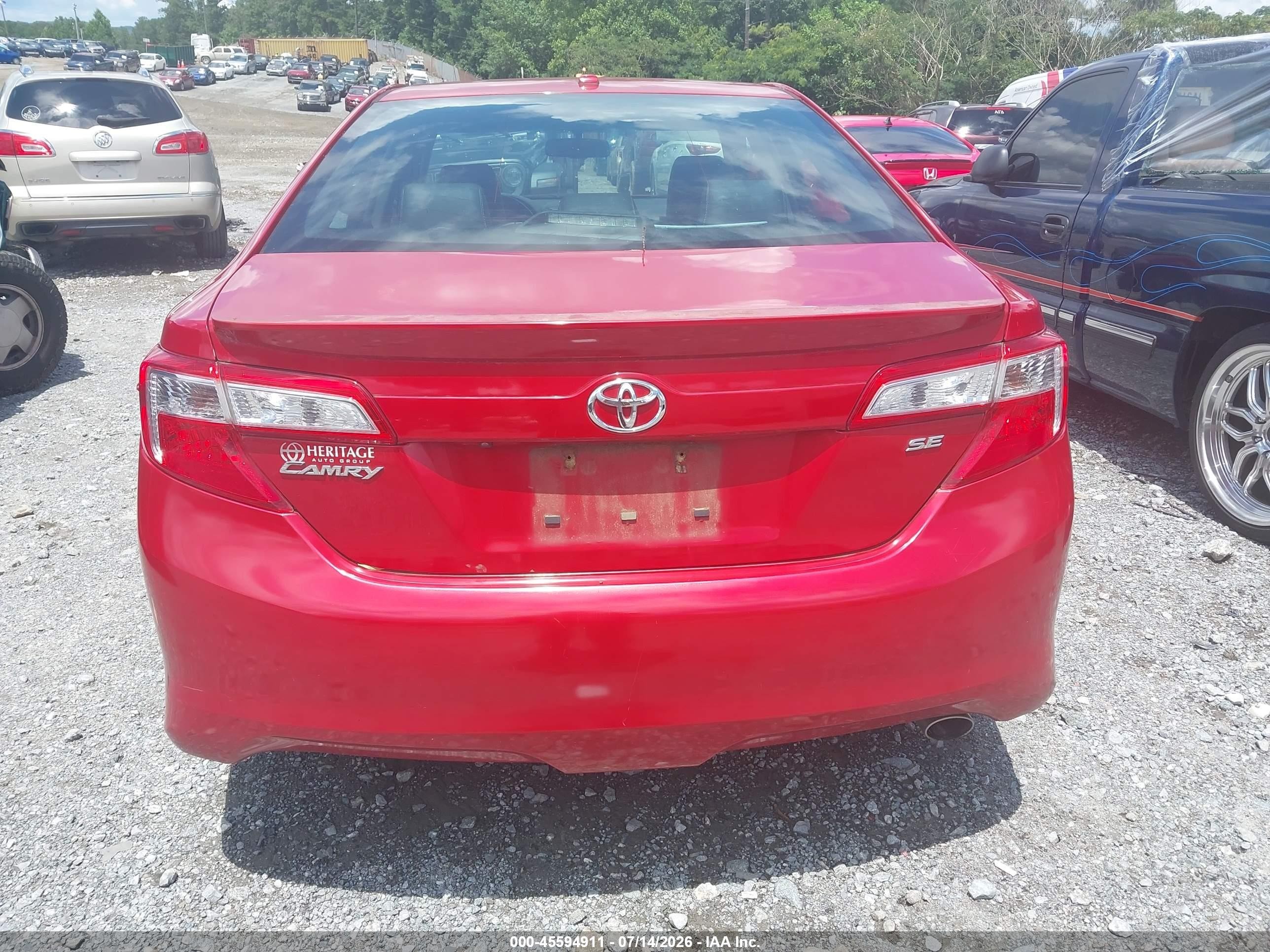 2014 Toyota Camry Se Red vin: 4T1BF1FK1EU792290