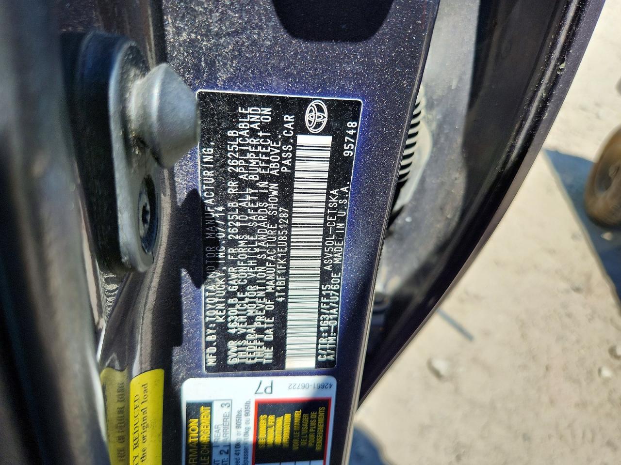 2014 Toyota Camry Se Gray vin: 4T1BF1FK1EU851287