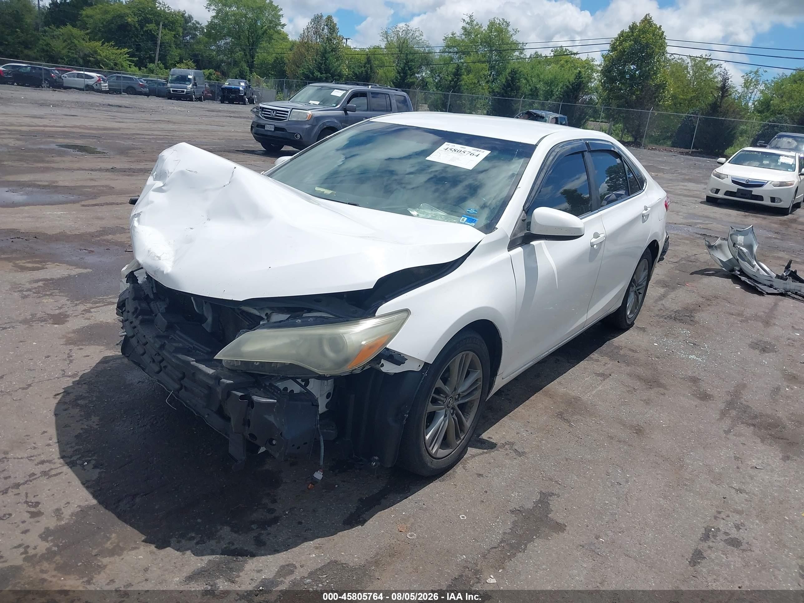 2015 Toyota Camry Se White vin: 4T1BF1FK1FU005209