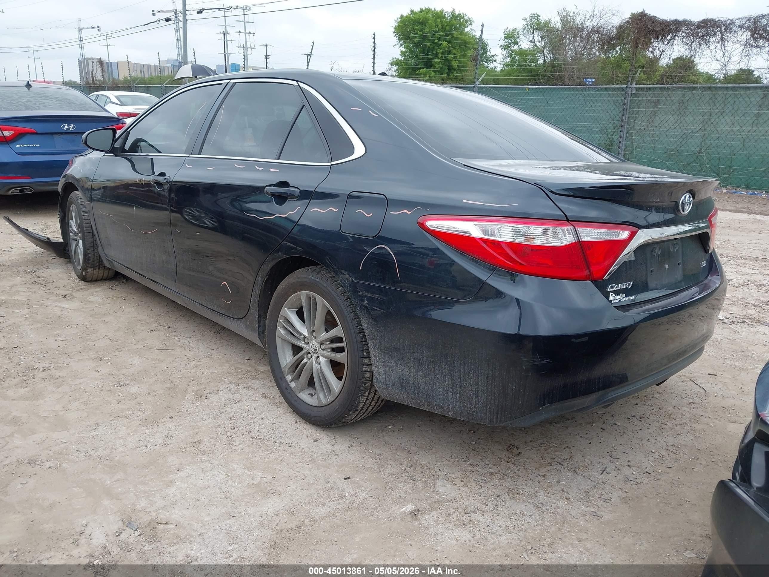 2015 Toyota Camry Se Черный vin: 4T1BF1FK1FU096708