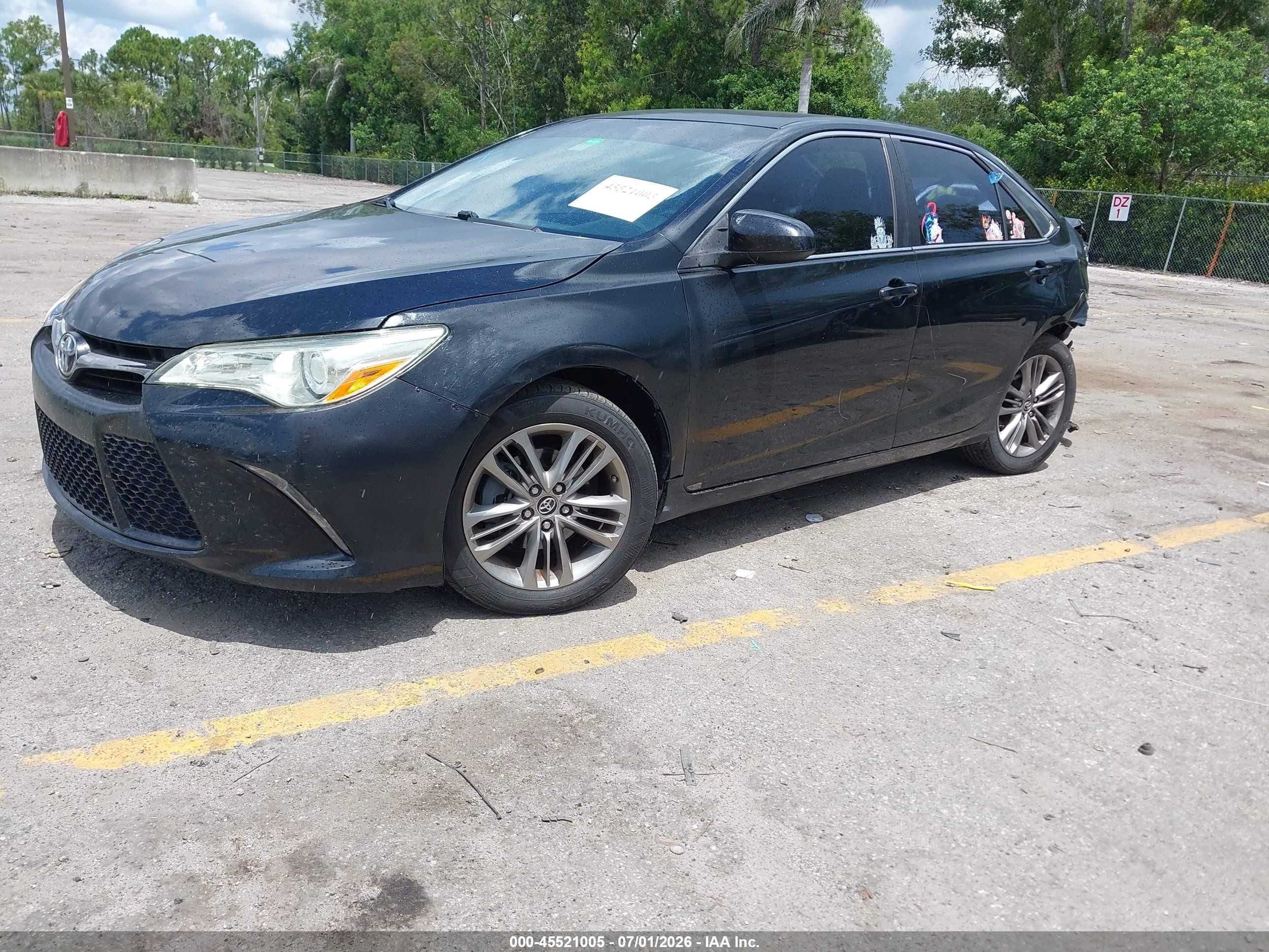 2015 Toyota Camry Se Black vin: 4T1BF1FK1FU475238