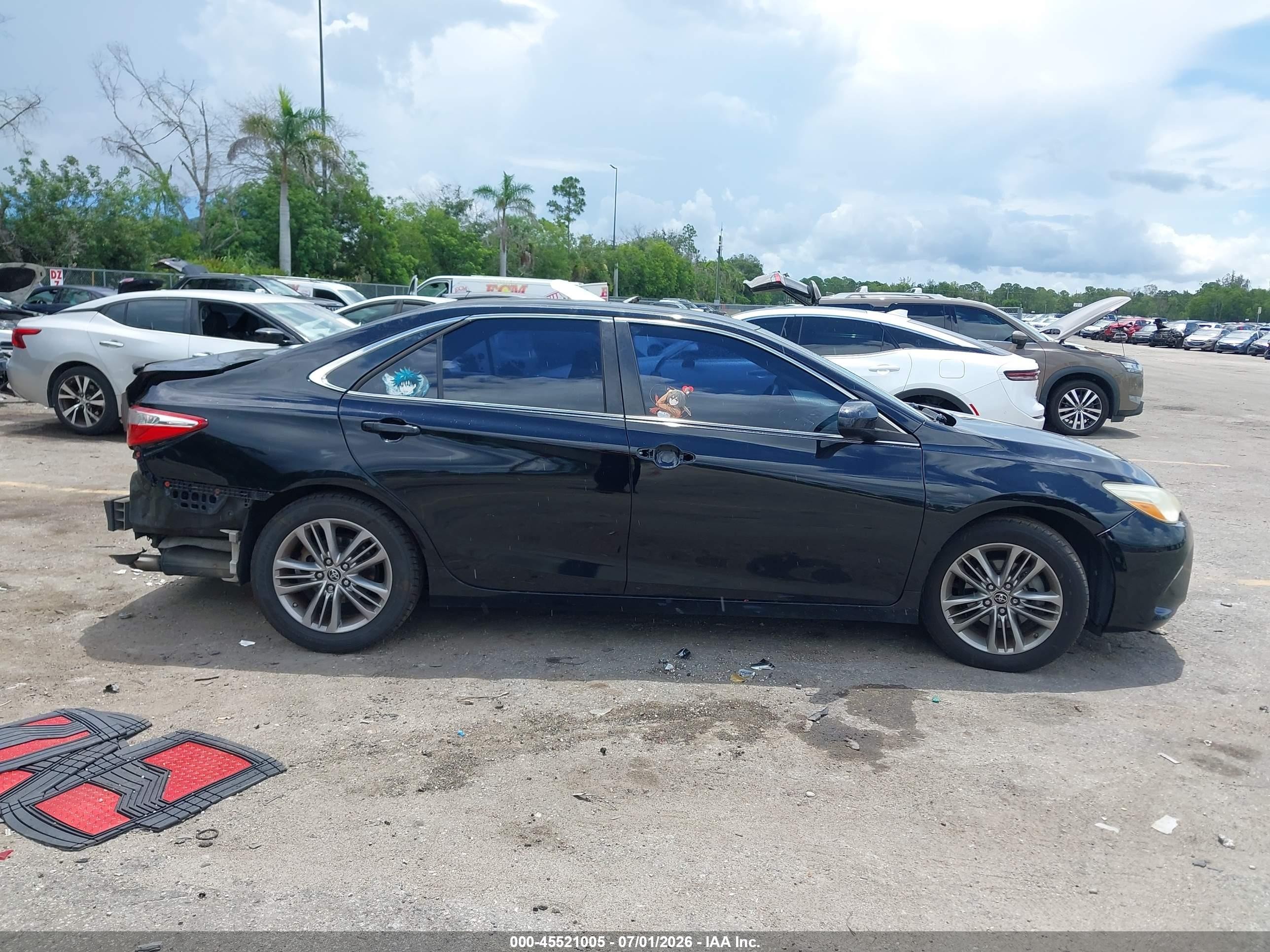 2015 Toyota Camry Se Black vin: 4T1BF1FK1FU475238