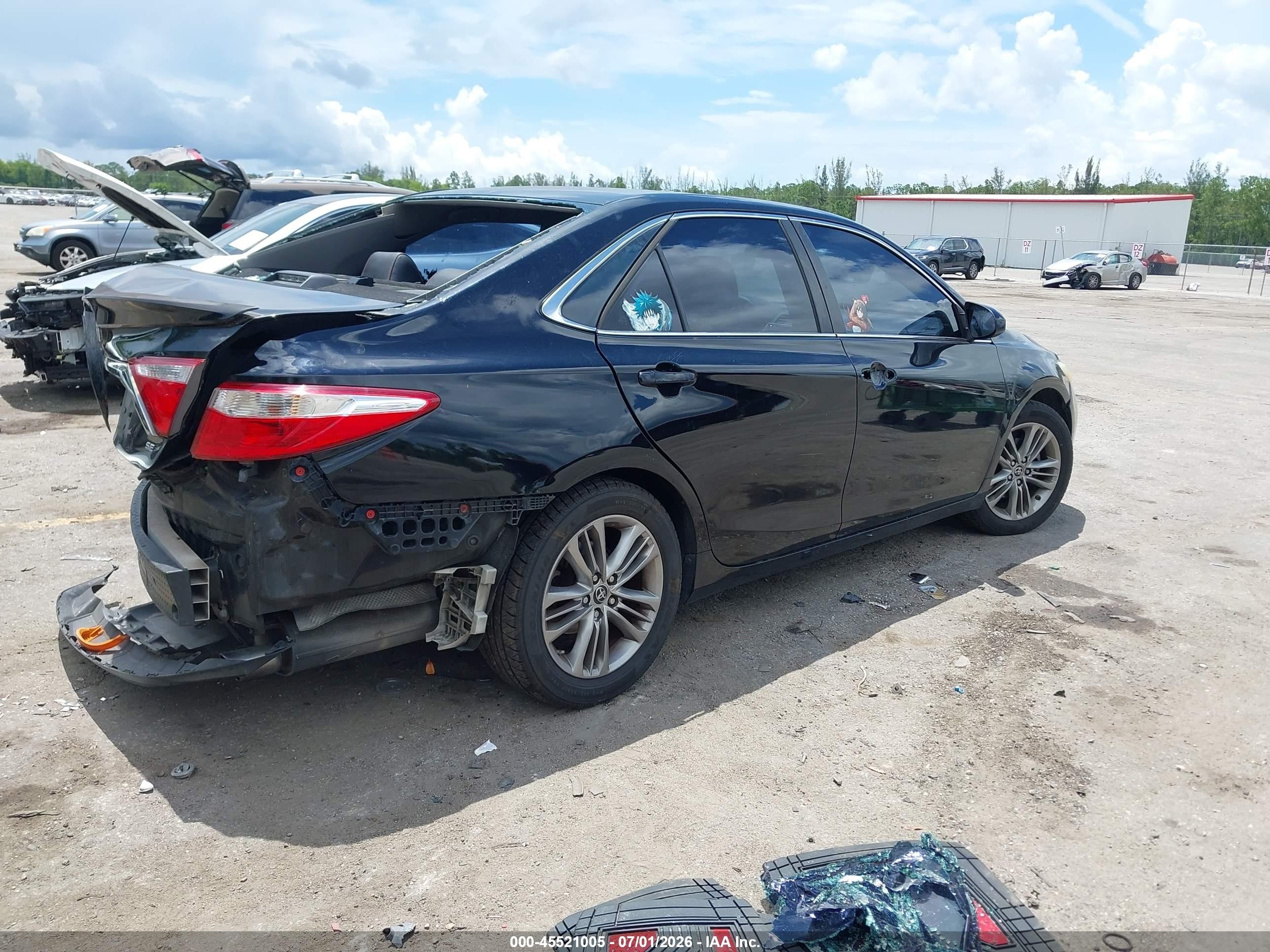 2015 Toyota Camry Se Black vin: 4T1BF1FK1FU475238