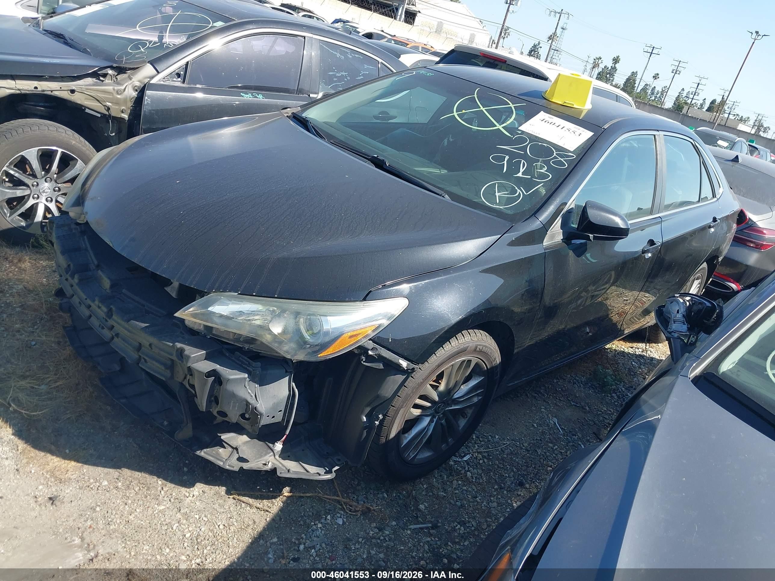 2015 Toyota Camry Se Black vin: 4T1BF1FK1FU926376