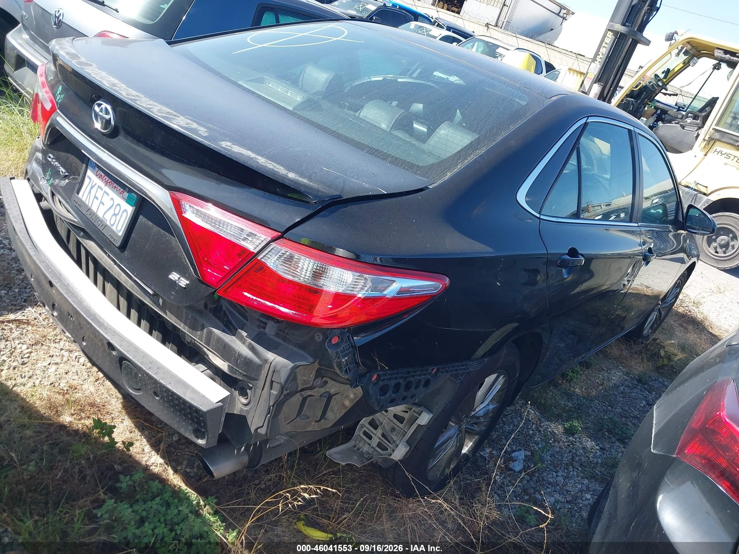 2015 Toyota Camry Se Black vin: 4T1BF1FK1FU926376