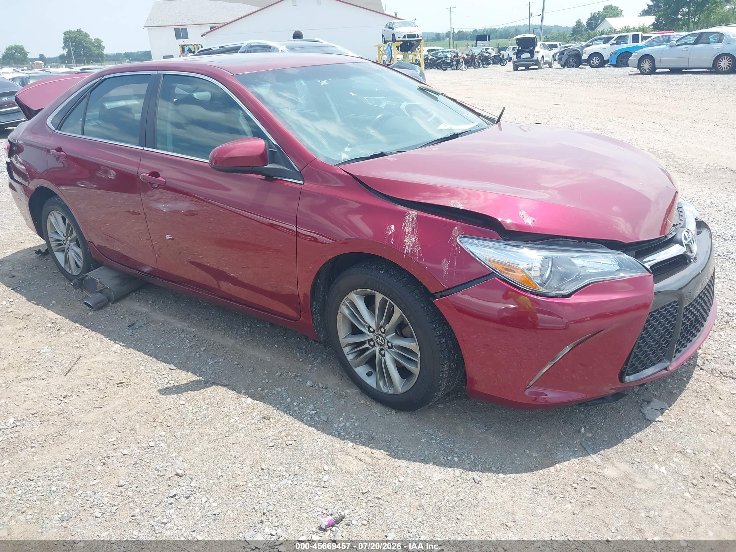 2015 Toyota Camry Se Red vin: 4T1BF1FK1FU987176