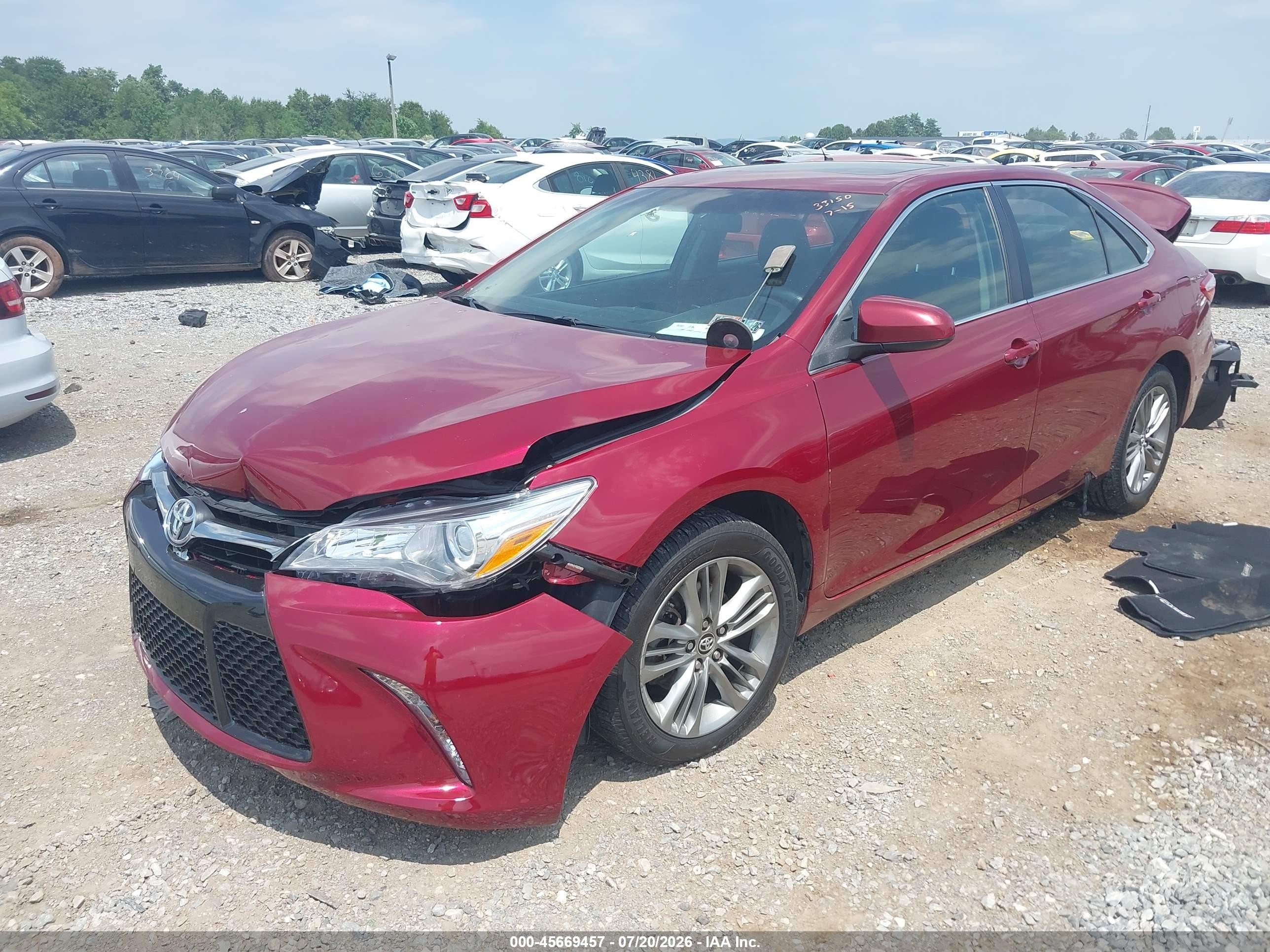 2015 Toyota Camry Se Red vin: 4T1BF1FK1FU987176