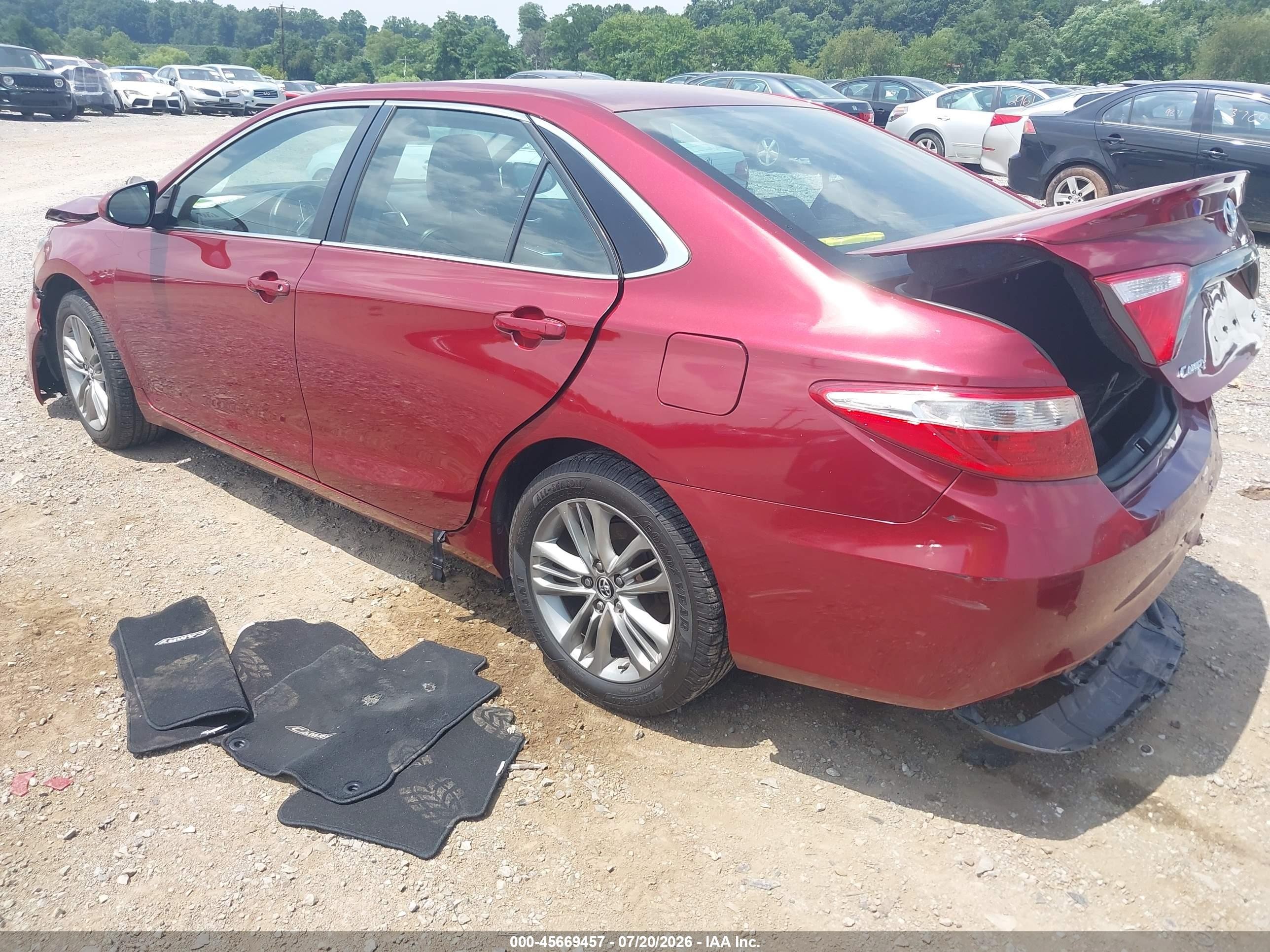 2015 Toyota Camry Se Red vin: 4T1BF1FK1FU987176