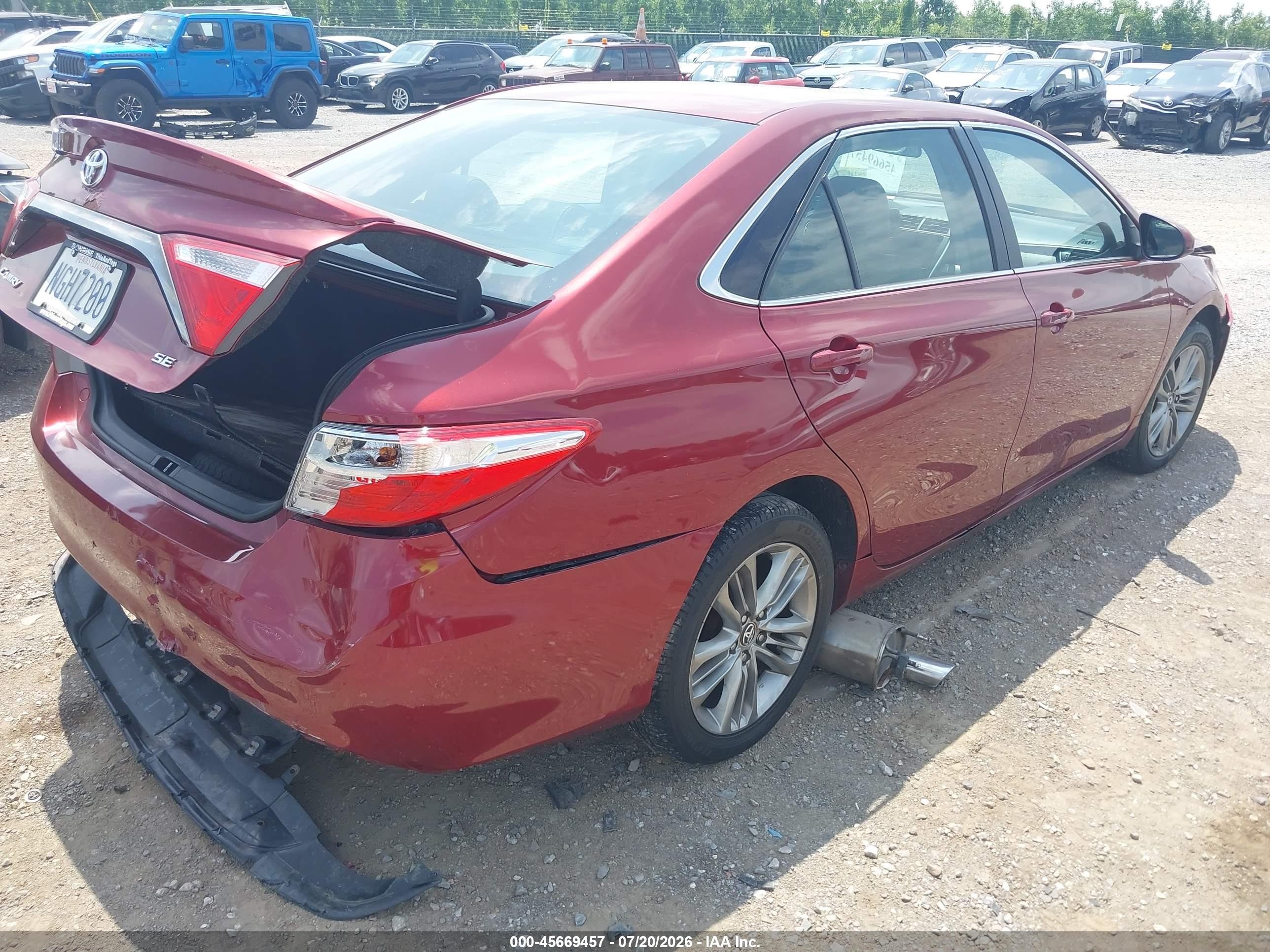 2015 Toyota Camry Se Red vin: 4T1BF1FK1FU987176