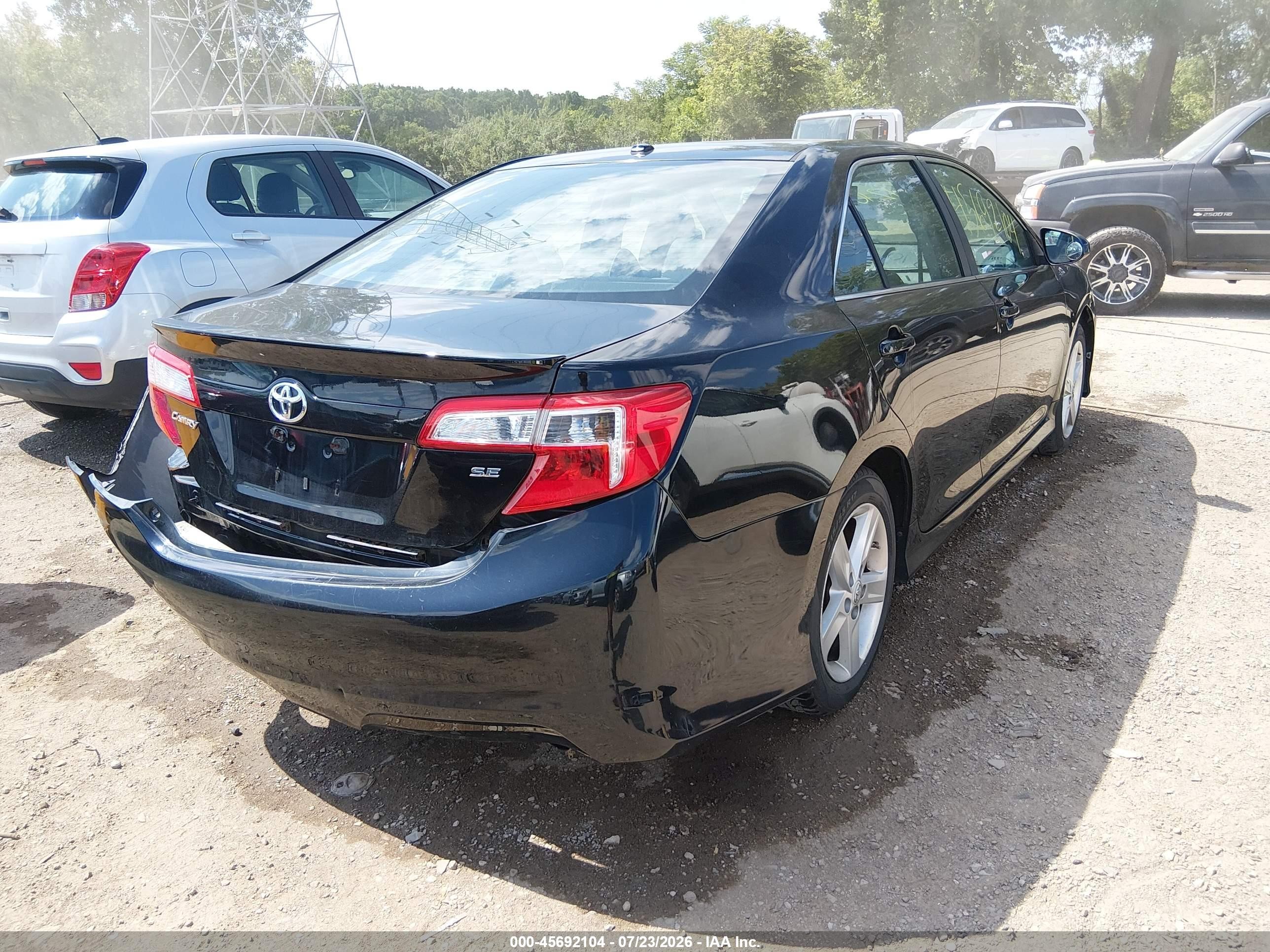 2012 Toyota Camry Se Black vin: 4T1BF1FK2CU009877