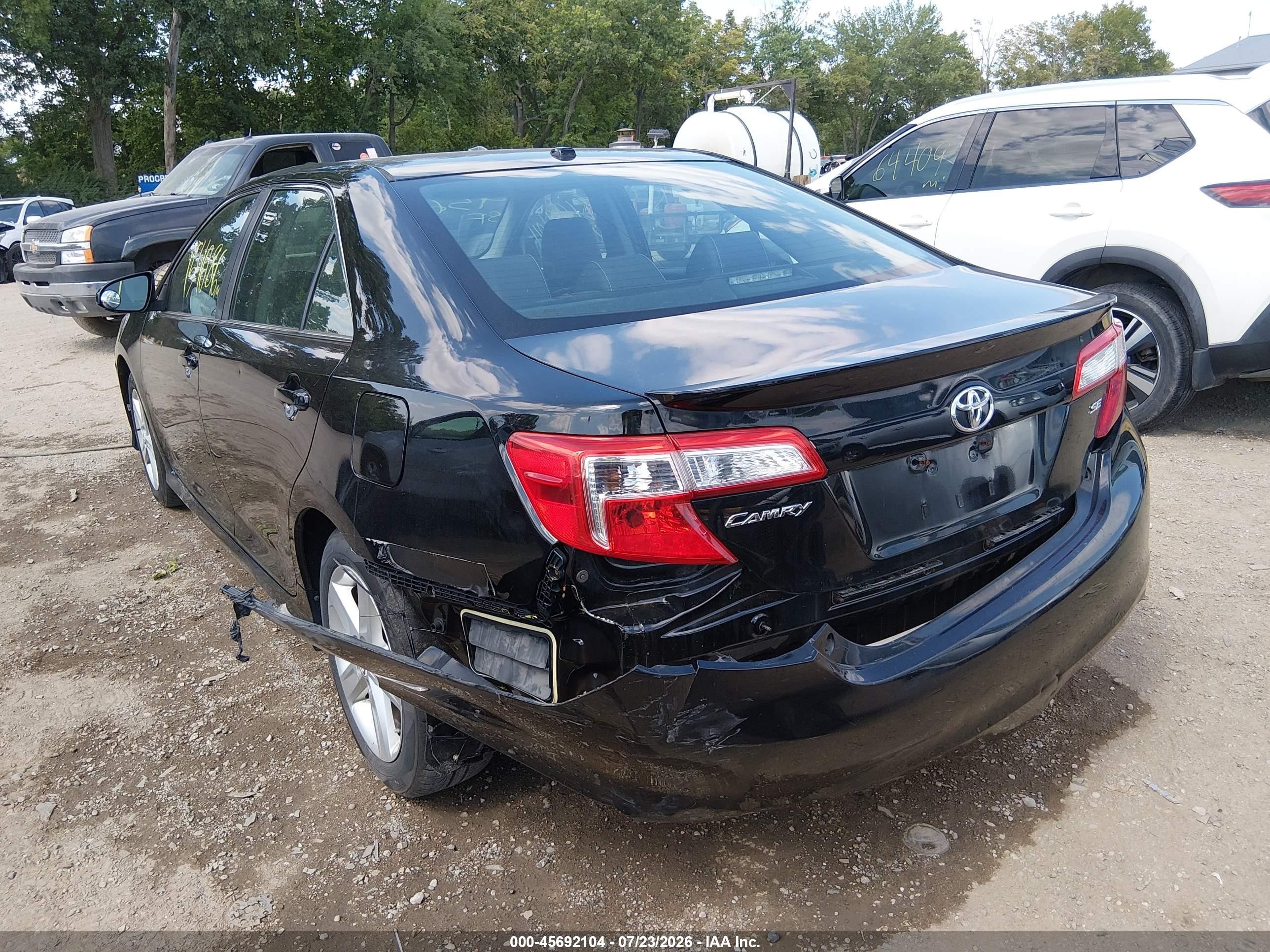 2012 Toyota Camry Se Black vin: 4T1BF1FK2CU009877