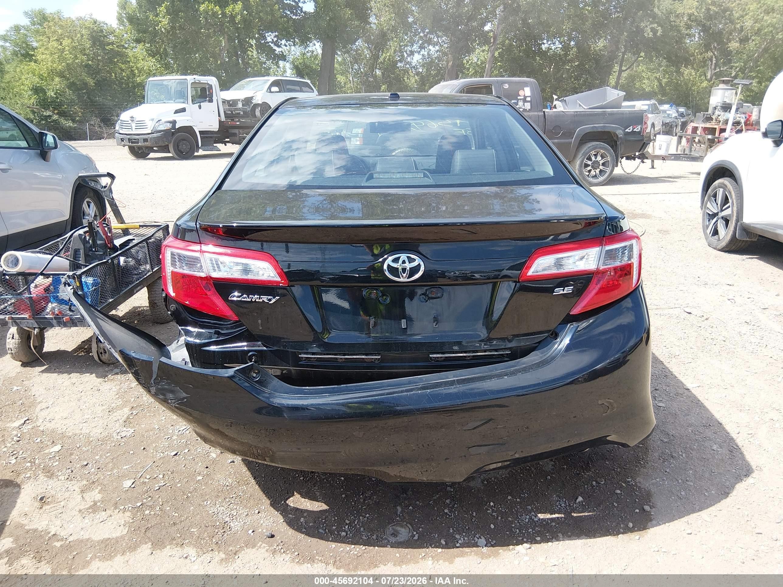 2012 Toyota Camry Se Black vin: 4T1BF1FK2CU009877