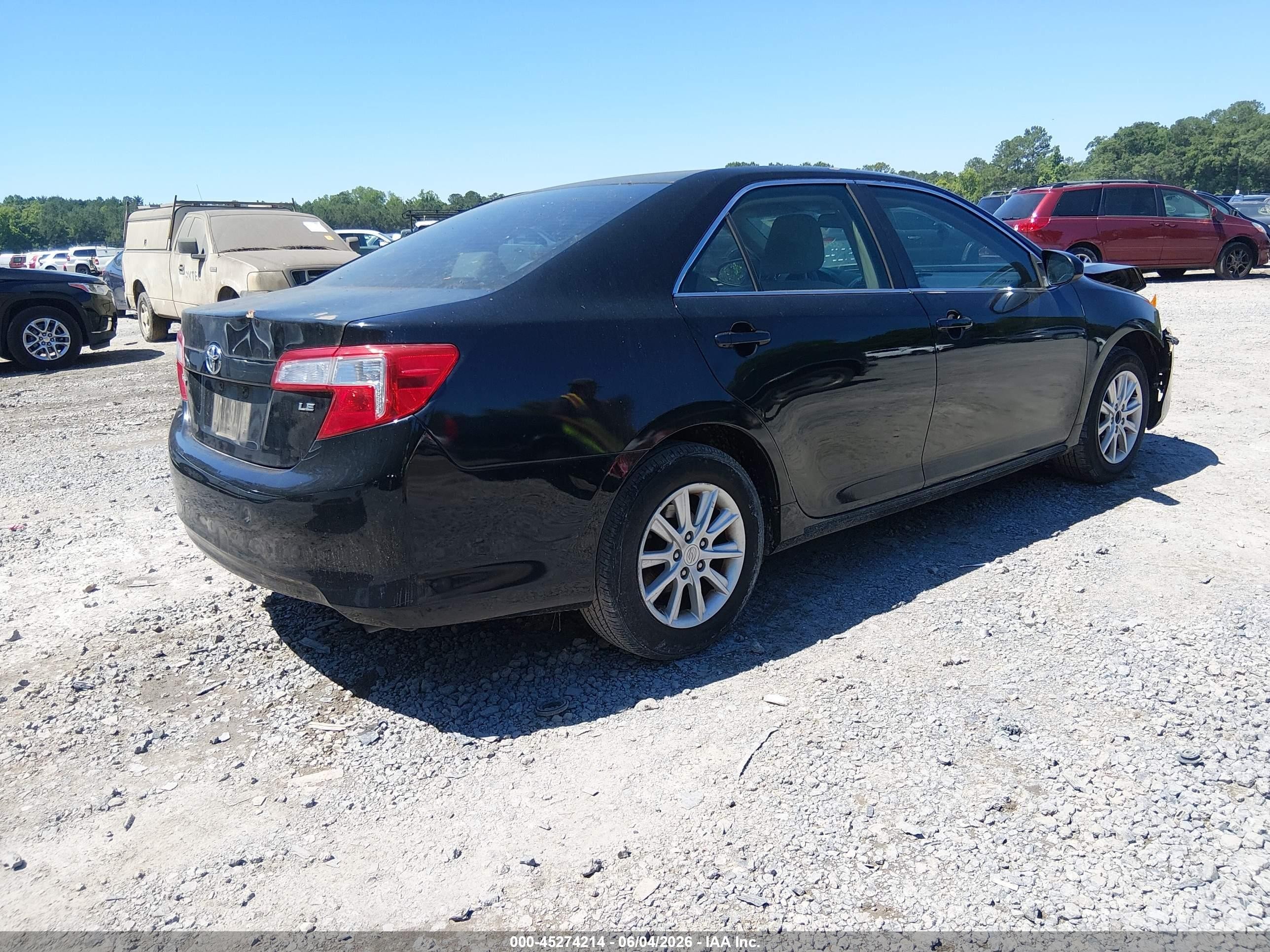 2012 Toyota Camry Le Black vin: 4T1BF1FK2CU065706