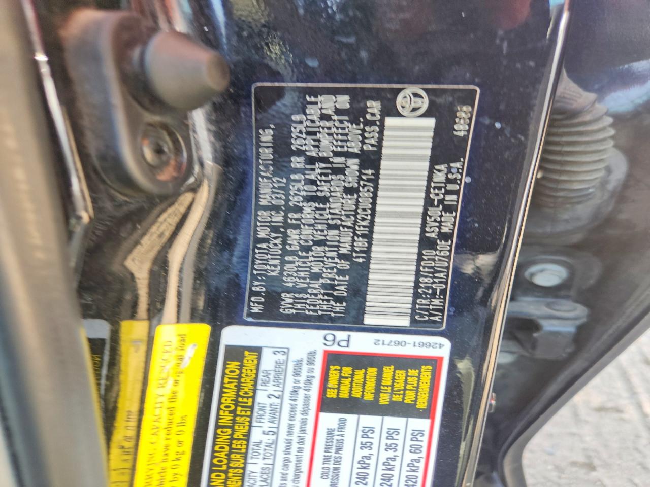 2012 Toyota Camry Le Black vin: 4T1BF1FK2CU085714