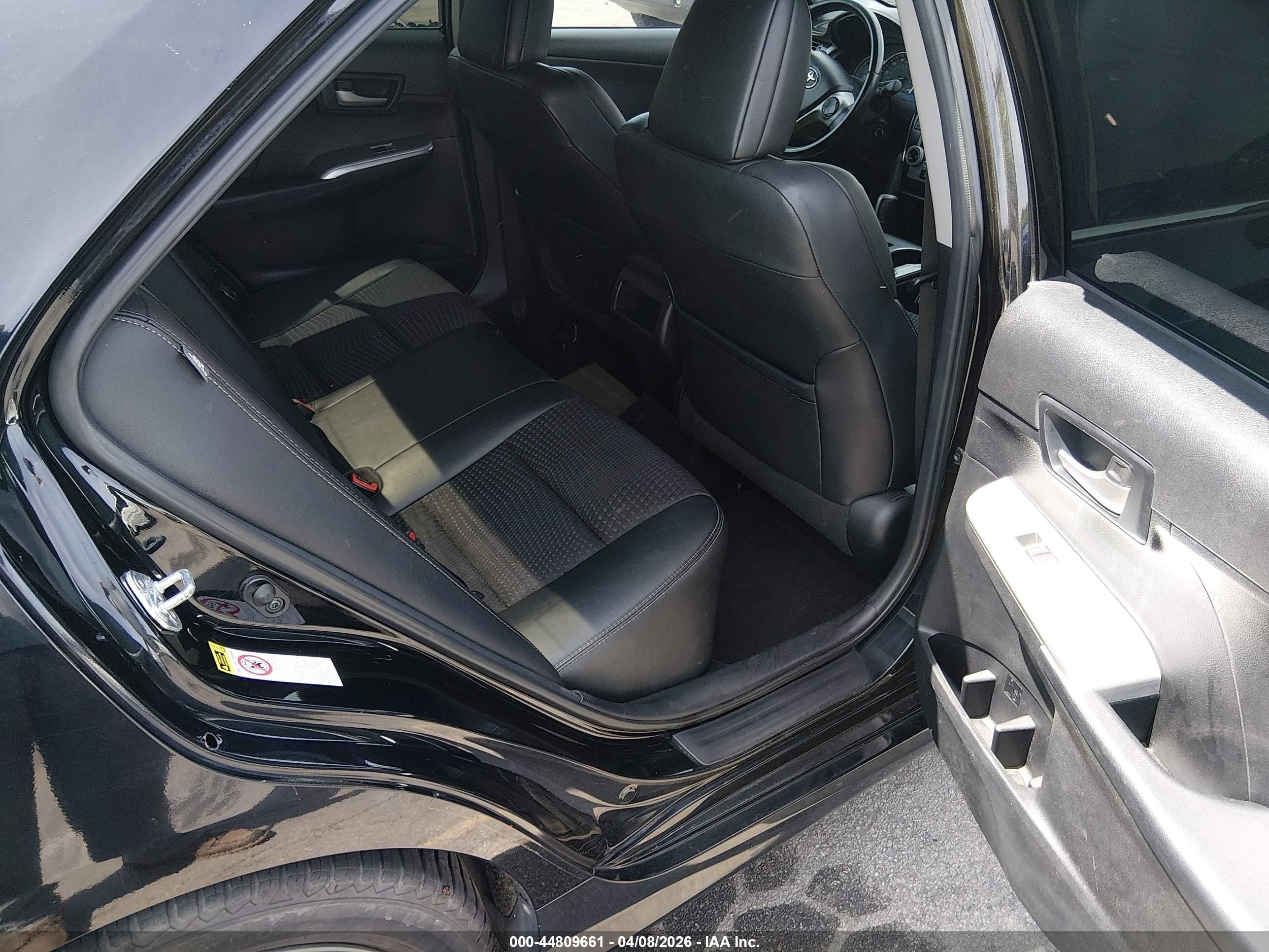 2012 Toyota Camry Se Black vin: 4T1BF1FK2CU109056