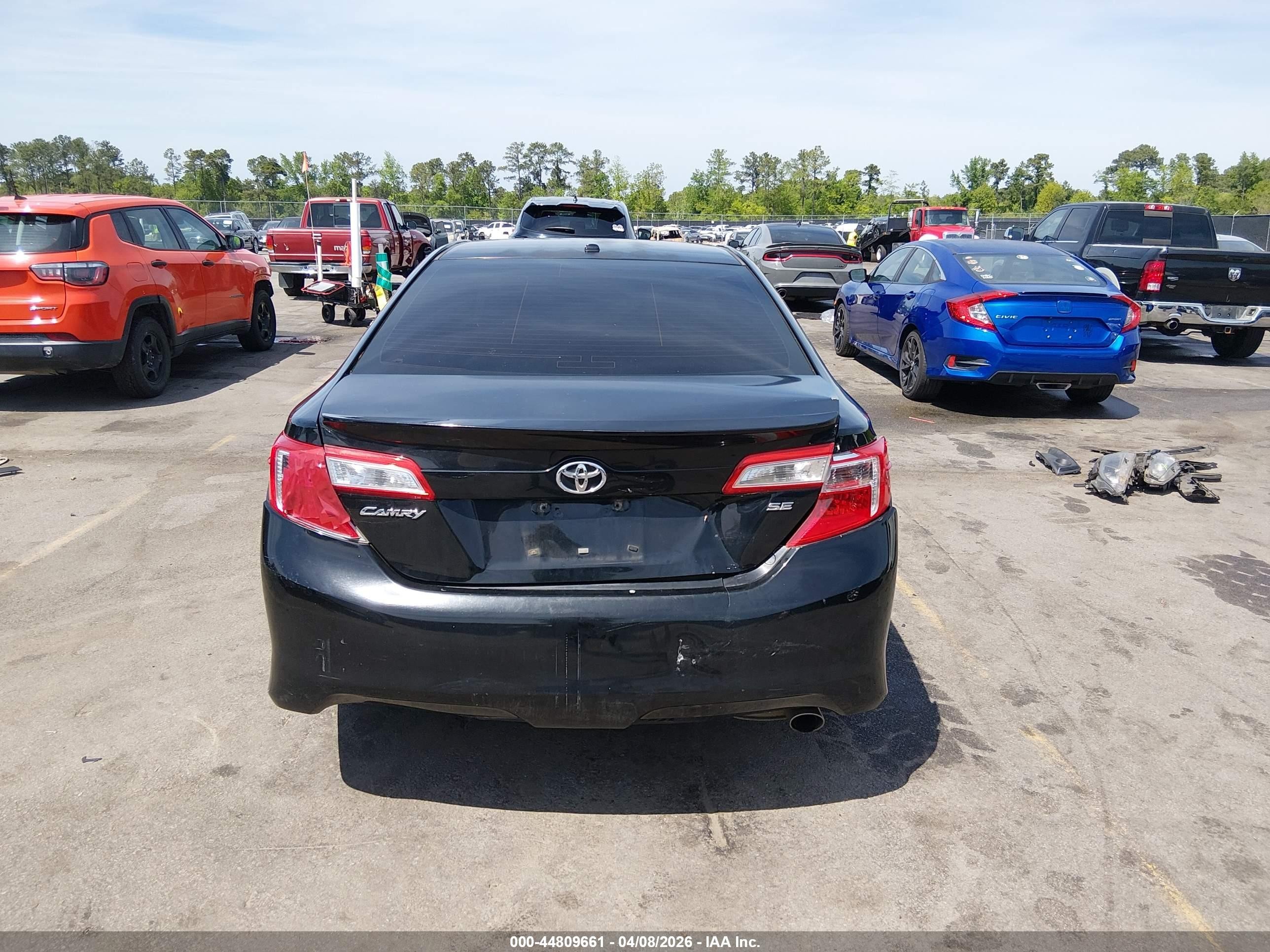 2012 Toyota Camry Se Black vin: 4T1BF1FK2CU109056