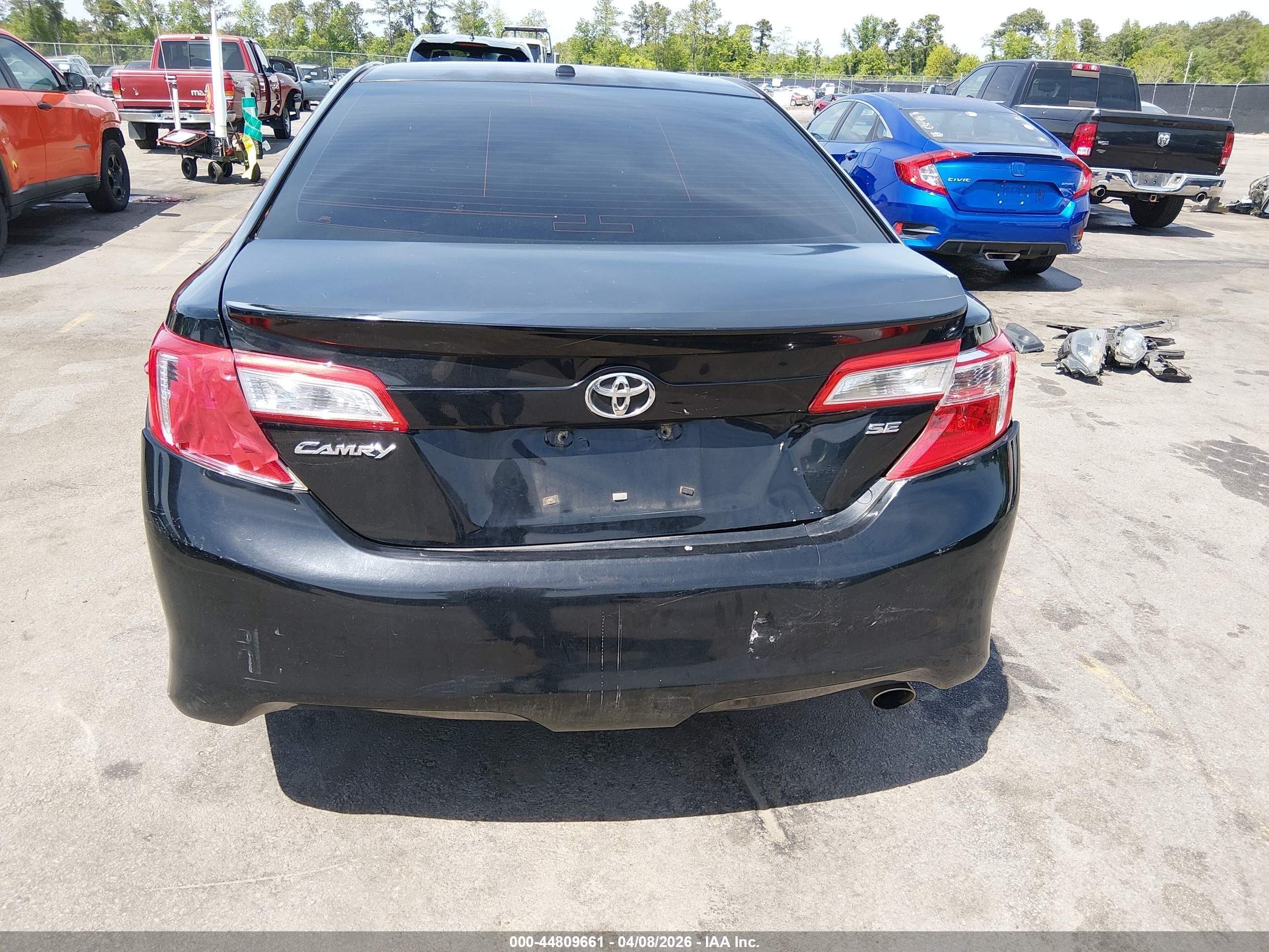 2012 Toyota Camry Se Black vin: 4T1BF1FK2CU109056