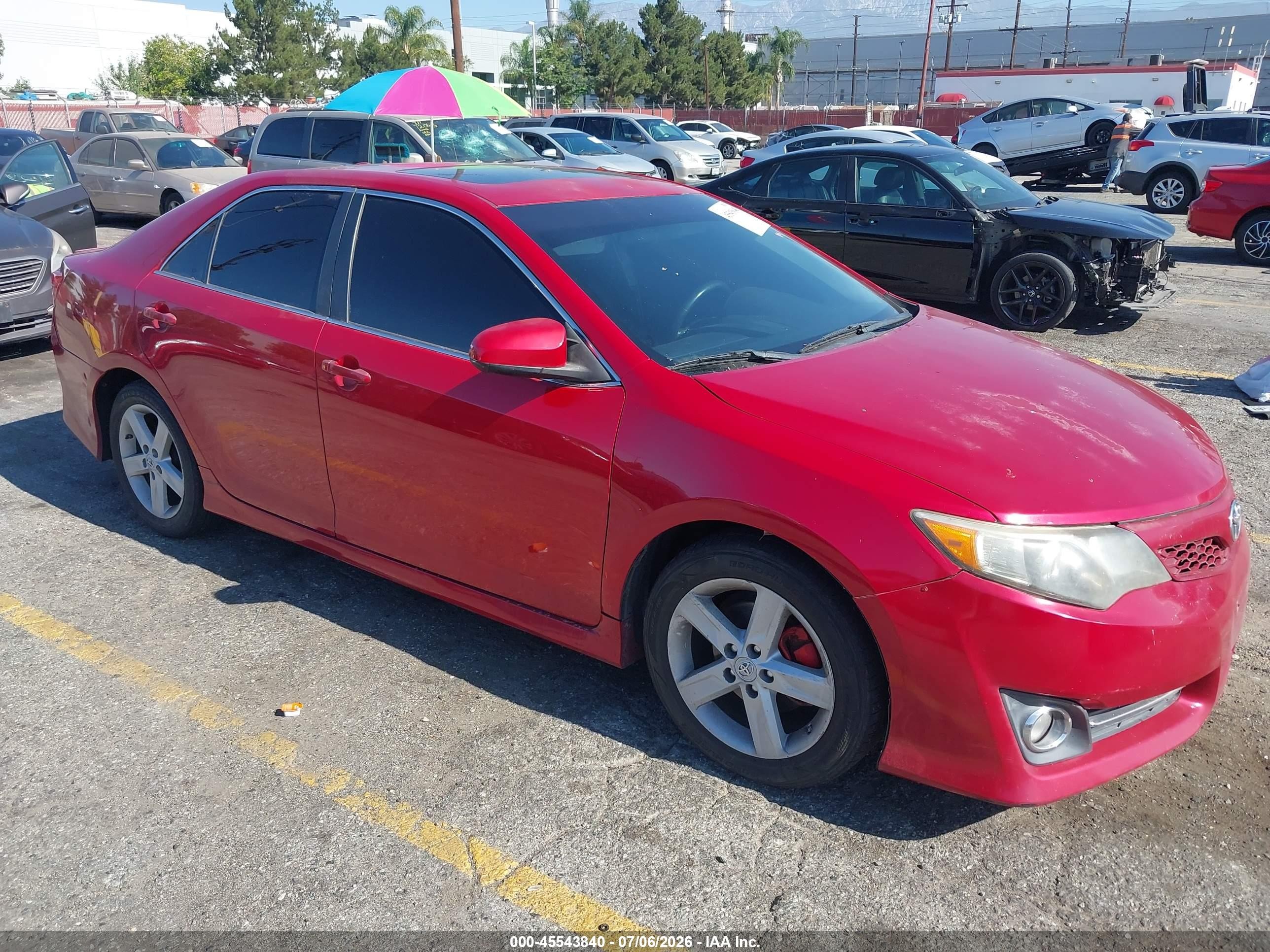 2012 Toyota Camry Se Red vin: 4T1BF1FK2CU533613