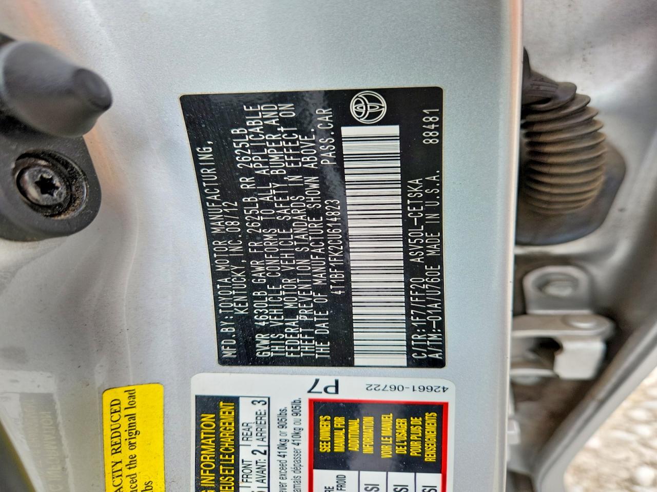 2012 Toyota Camry Se Silver vin: 4T1BF1FK2CU614823