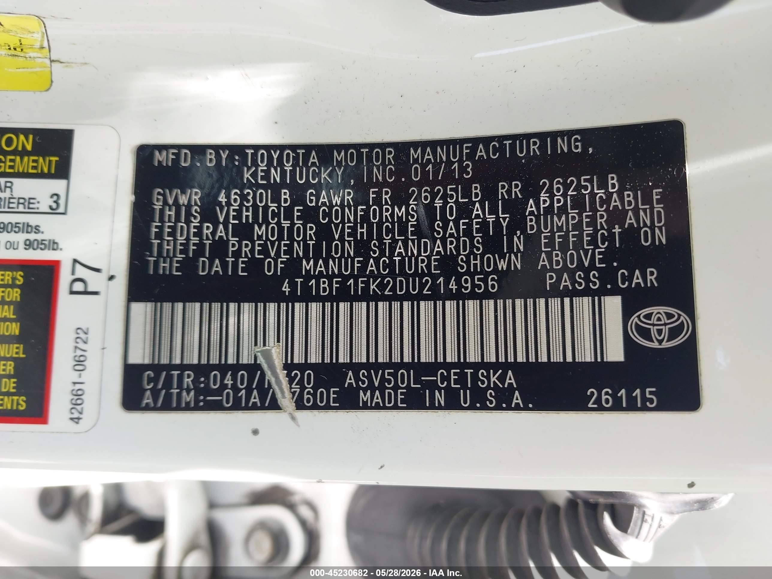 2013 Toyota Camry Se Белый vin: 4T1BF1FK2DU214956