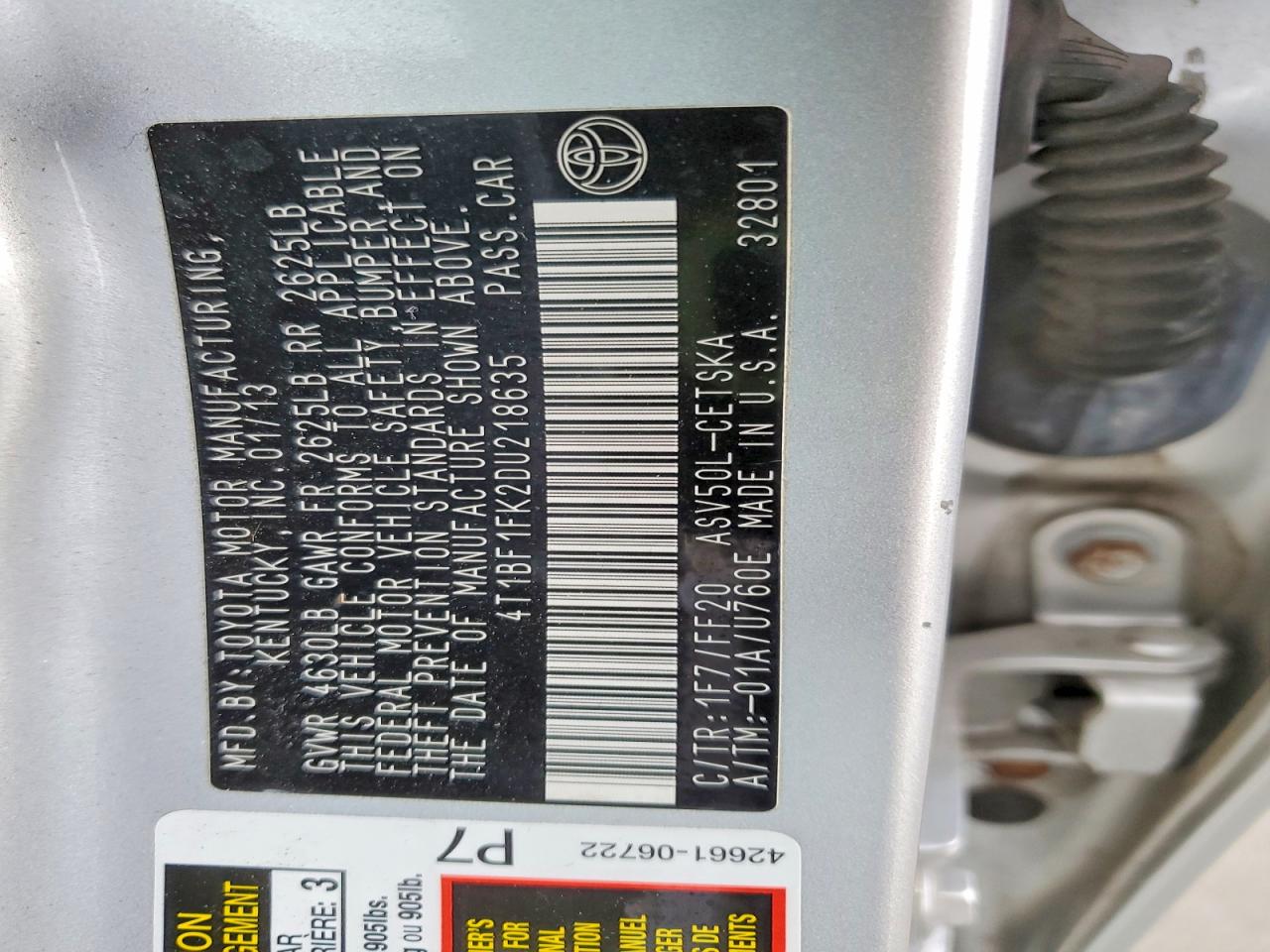 2013 Toyota Camry Se Silver vin: 4T1BF1FK2DU218635