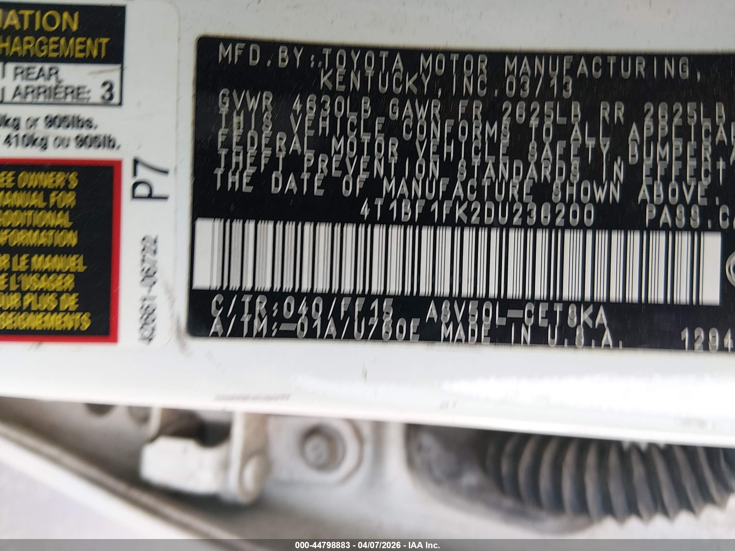 2013 Toyota Camry Se White vin: 4T1BF1FK2DU236200