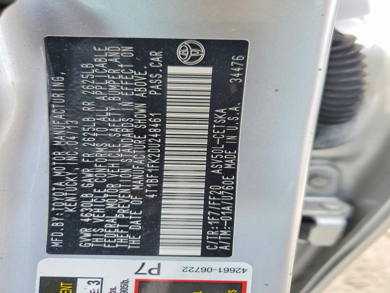 2013 Toyota Camry Se Silver vin: 4T1BF1FK2DU248461