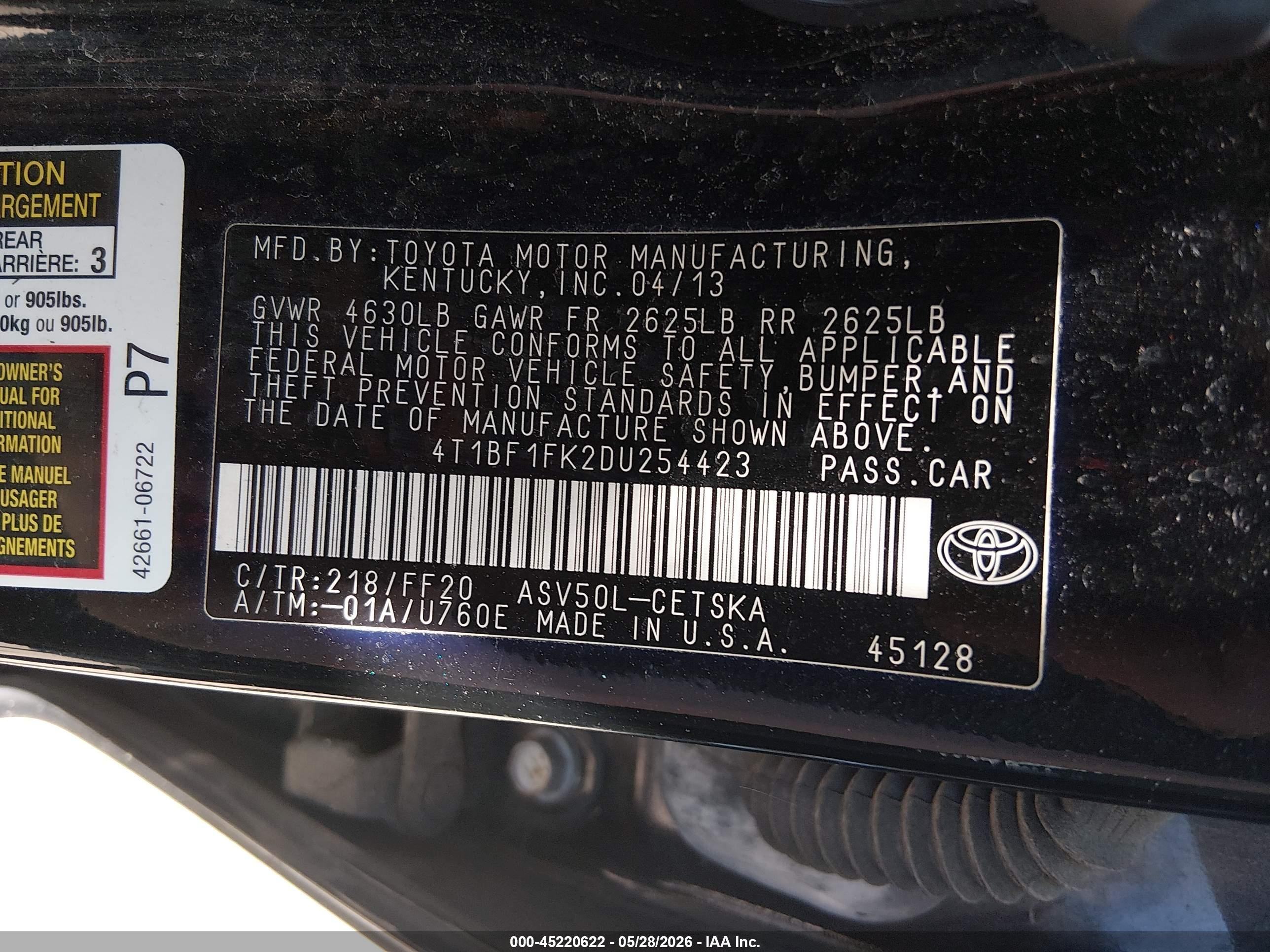 2013 Toyota Camry Se Черный vin: 4T1BF1FK2DU254423