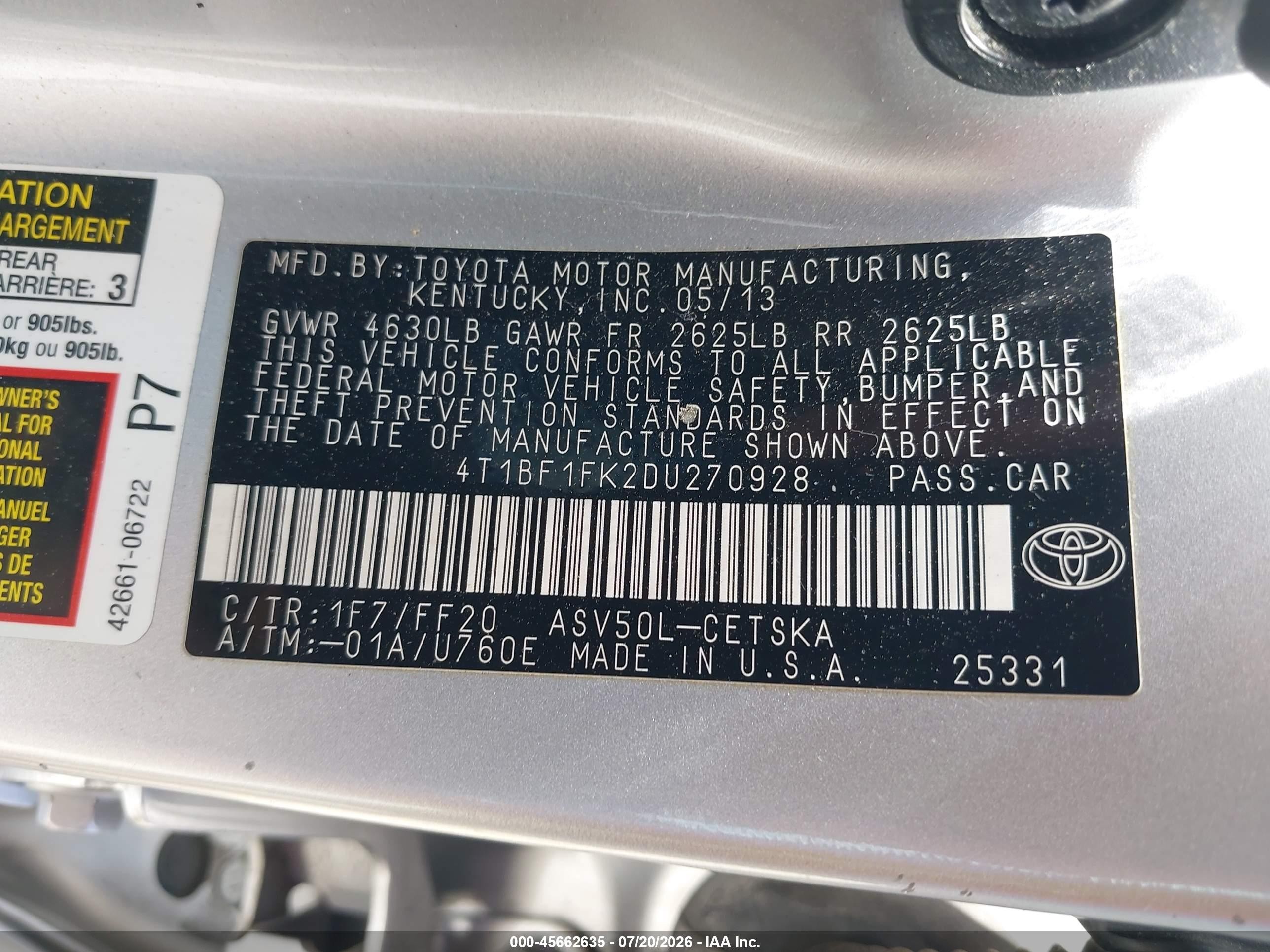 2013 Toyota Camry Se Silver vin: 4T1BF1FK2DU270928