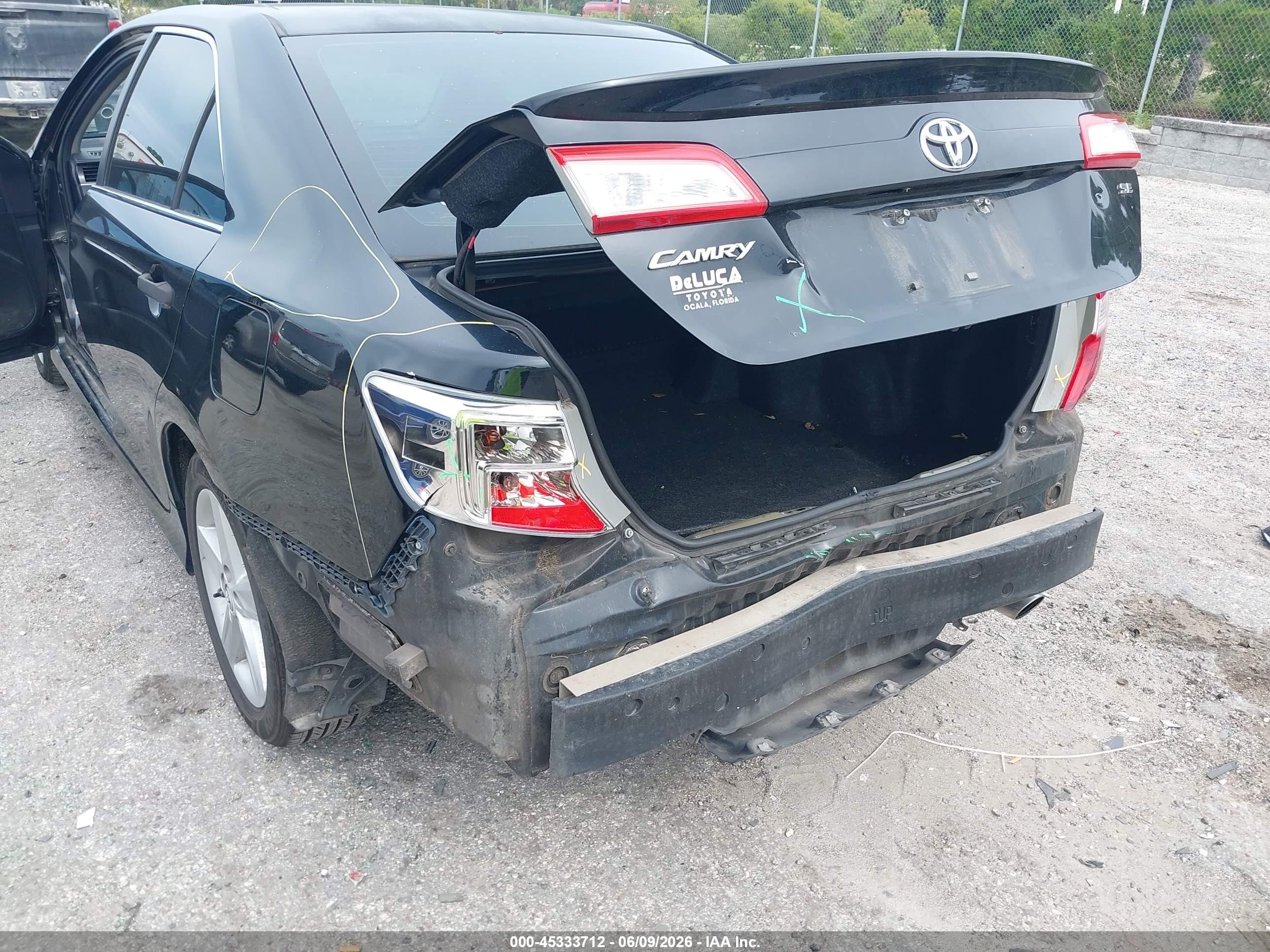 2013 Toyota Camry Se Black vin: 4T1BF1FK2DU294646