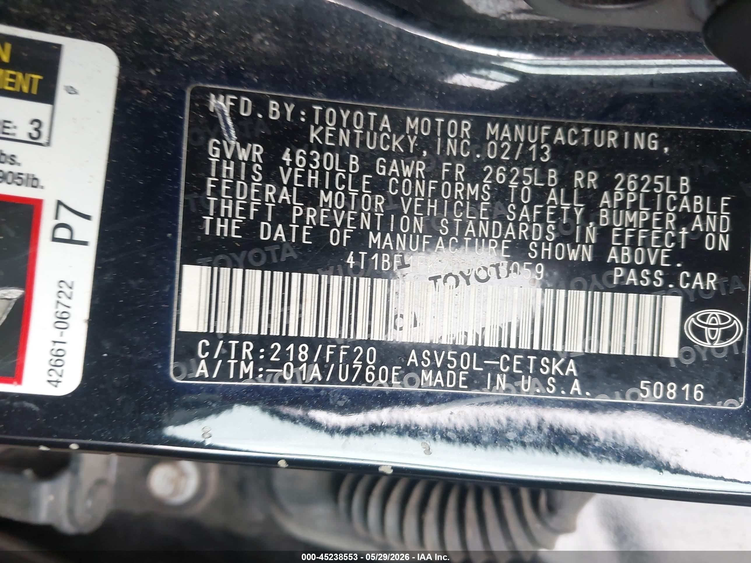 2013 Toyota Camry Se Black vin: 4T1BF1FK2DU665059