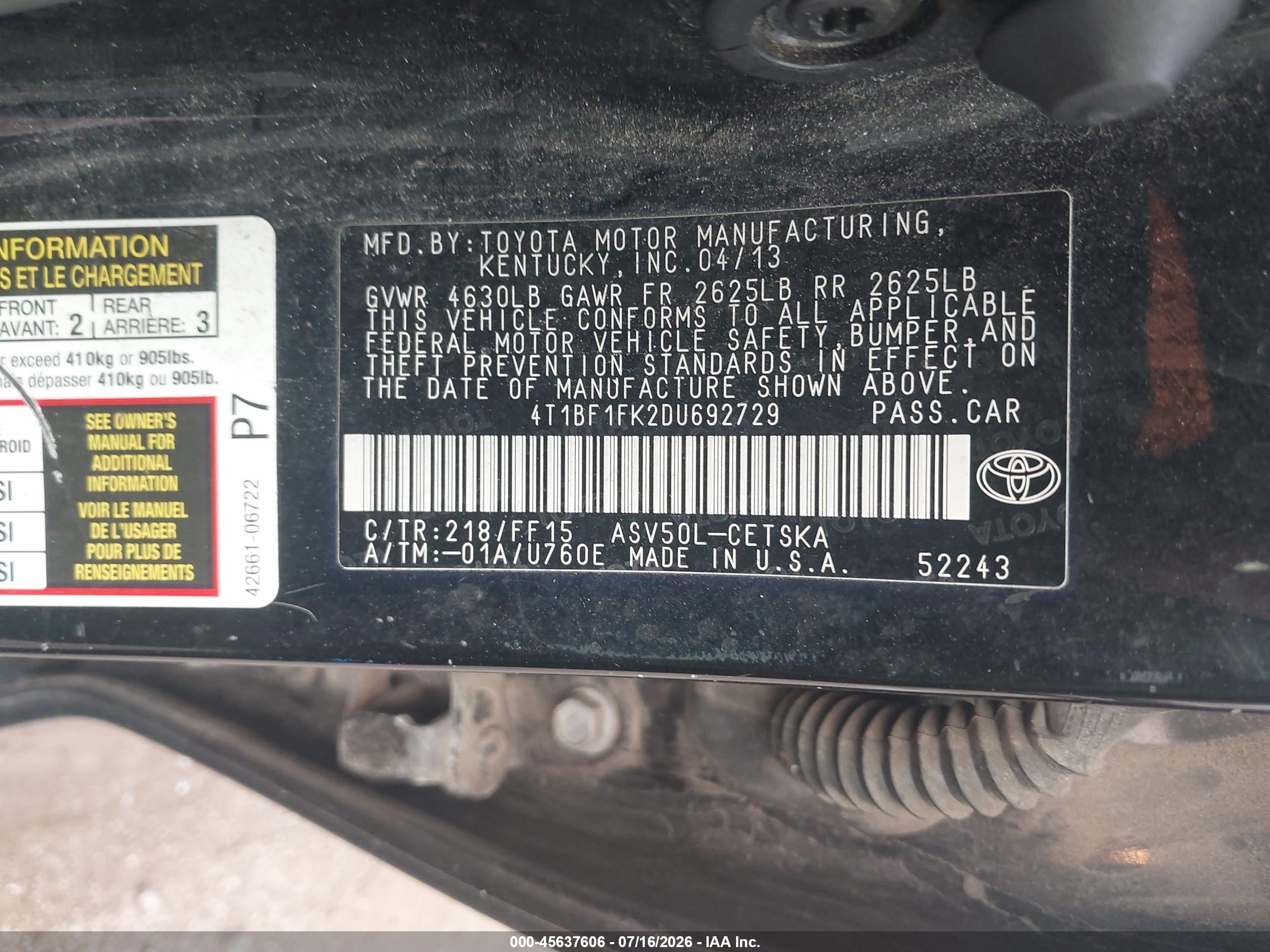 2013 Toyota Camry Se Black vin: 4T1BF1FK2DU692729