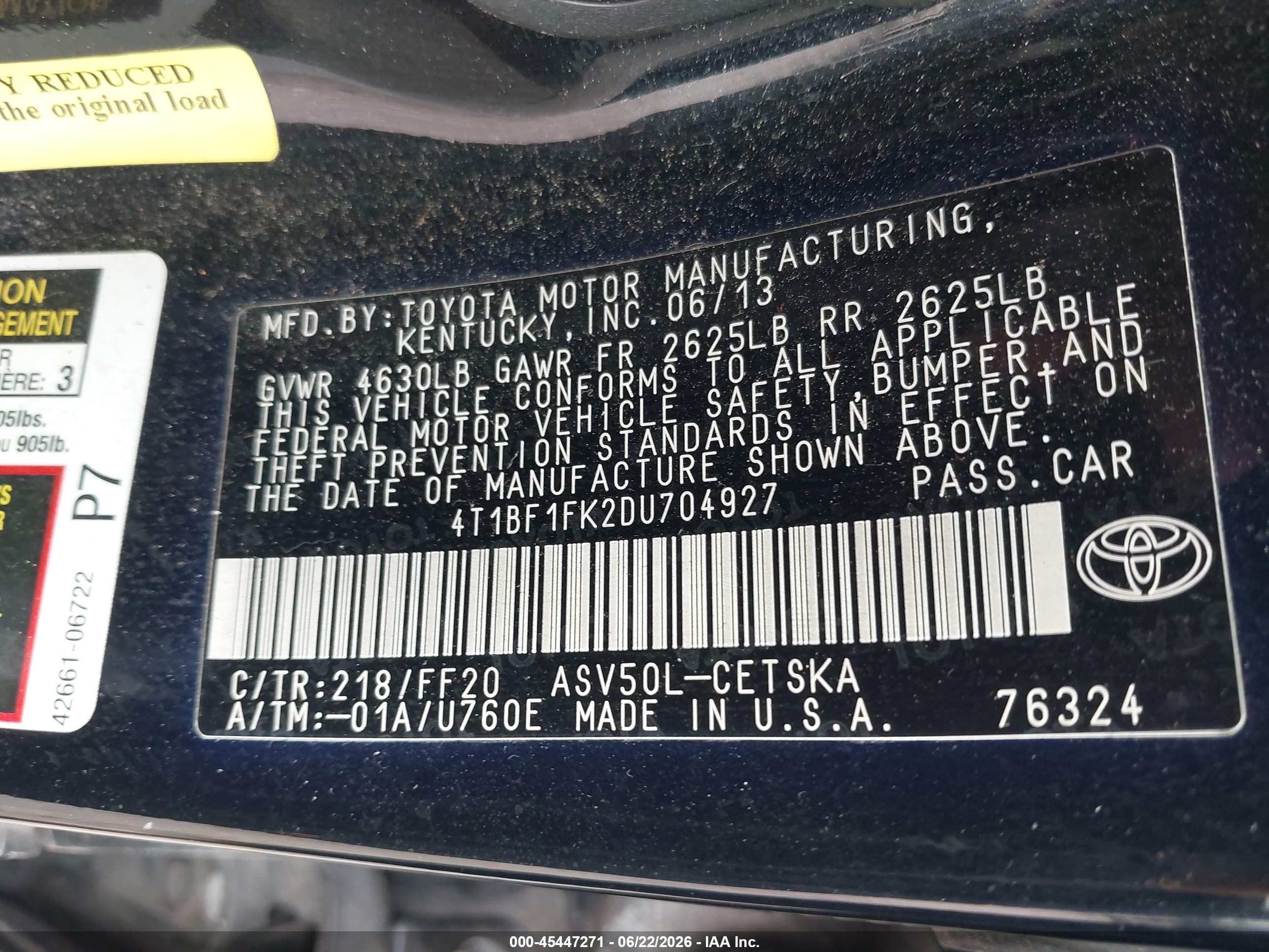 2013 Toyota Camry Se Black vin: 4T1BF1FK2DU704927