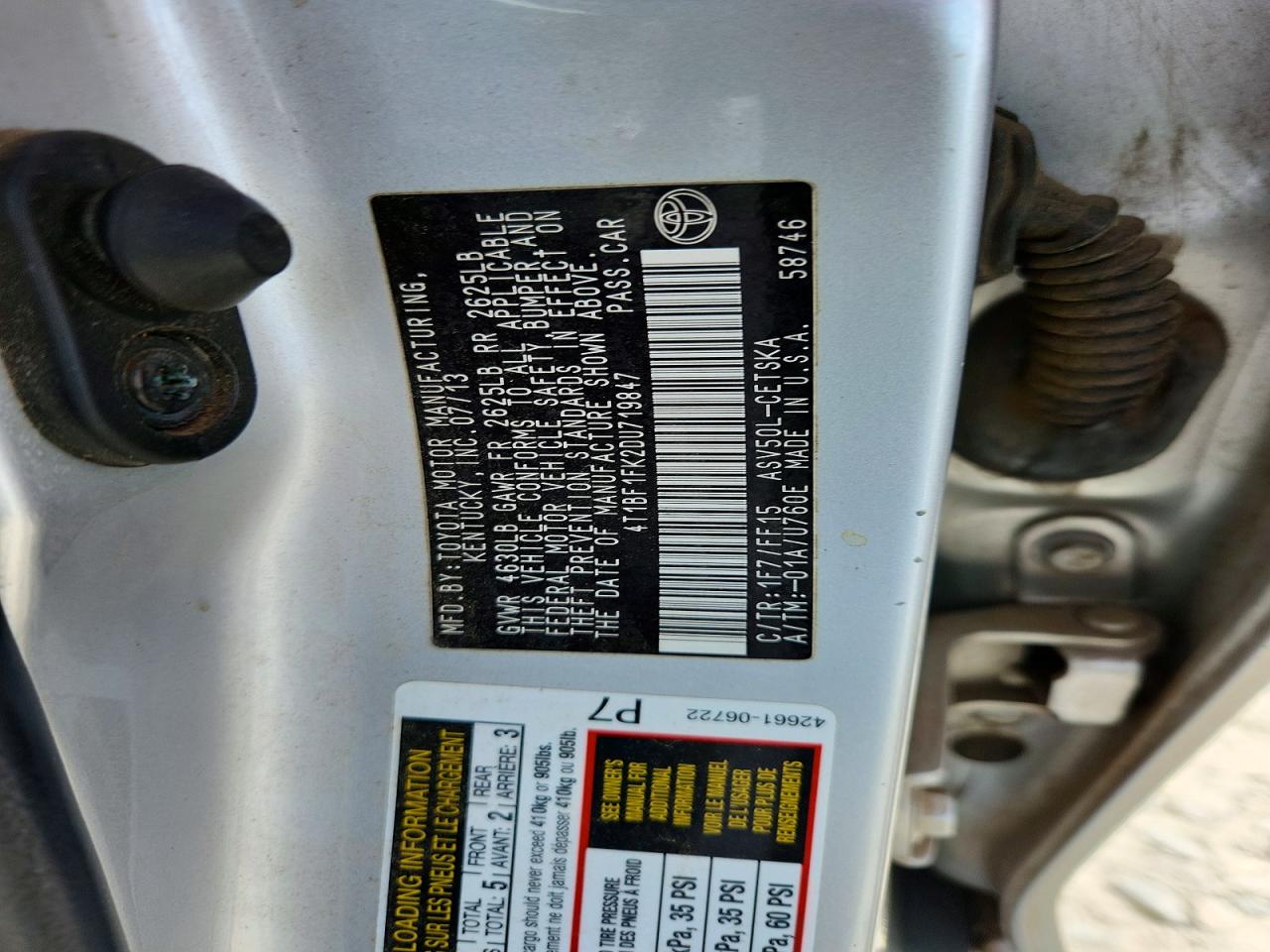 2013 Toyota Camry Se Silver vin: 4T1BF1FK2DU719847