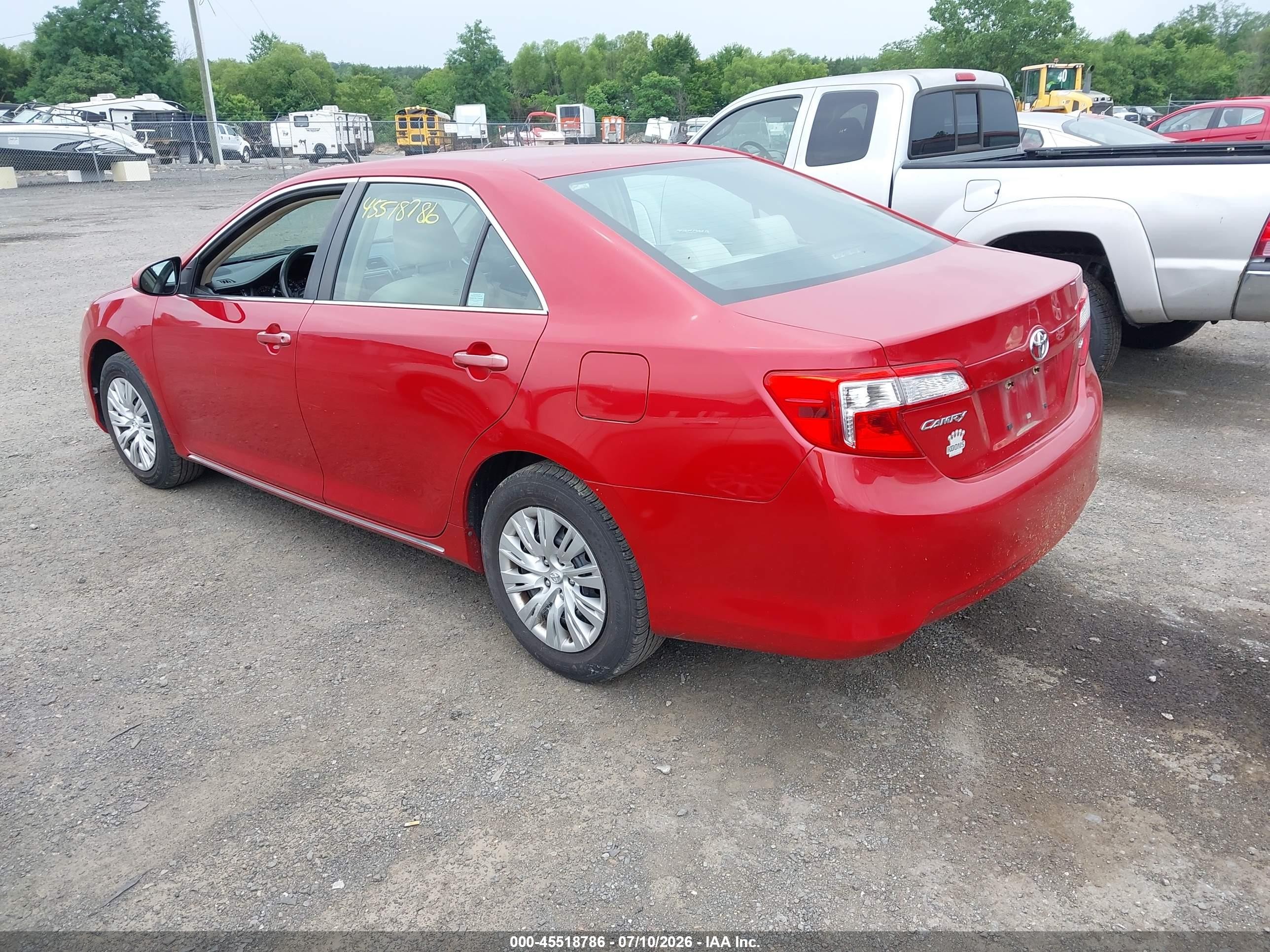 2013 Toyota Camry Le Красный vin: 4T1BF1FK2DU724420