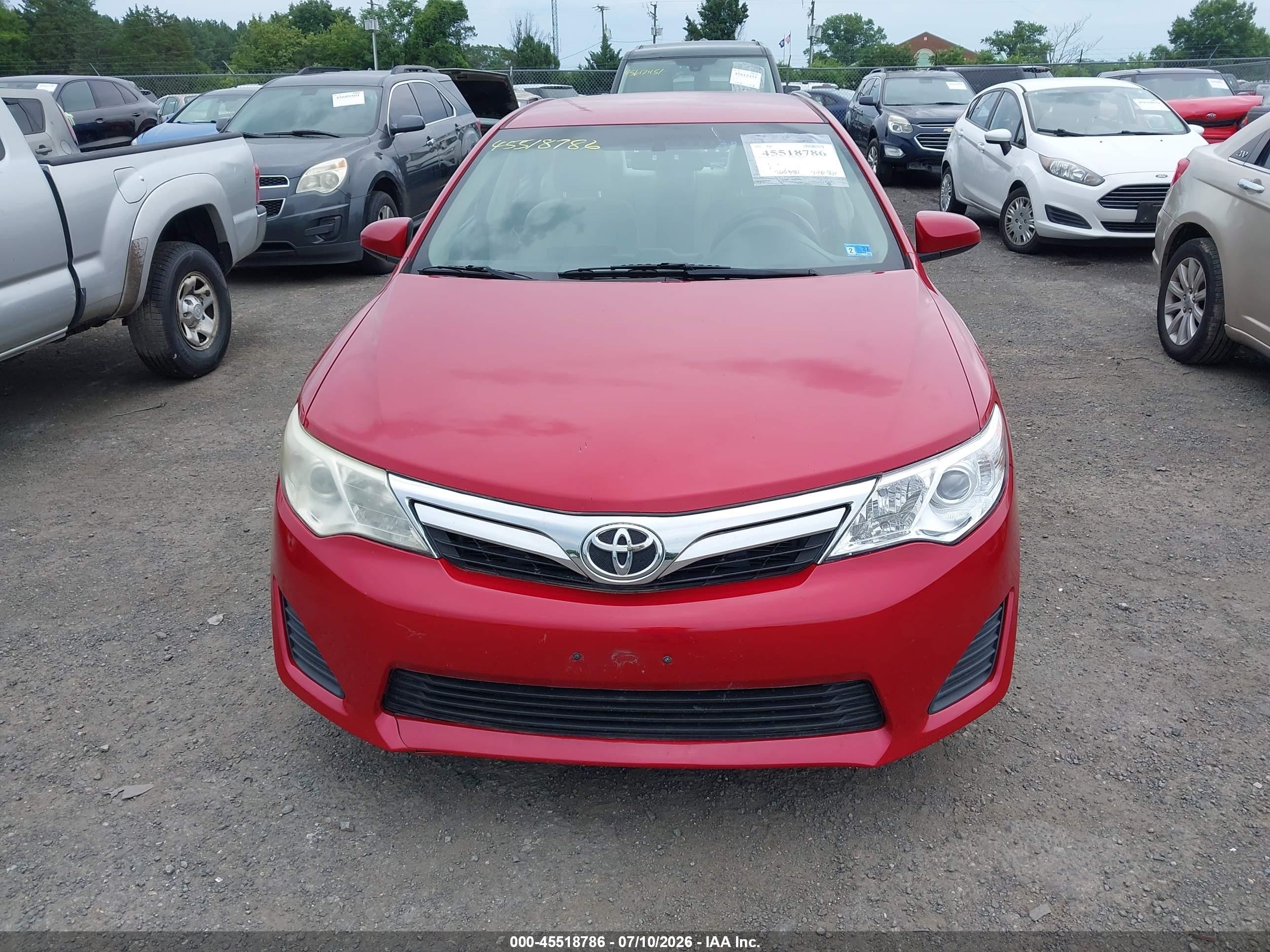 2013 Toyota Camry Le Красный vin: 4T1BF1FK2DU724420