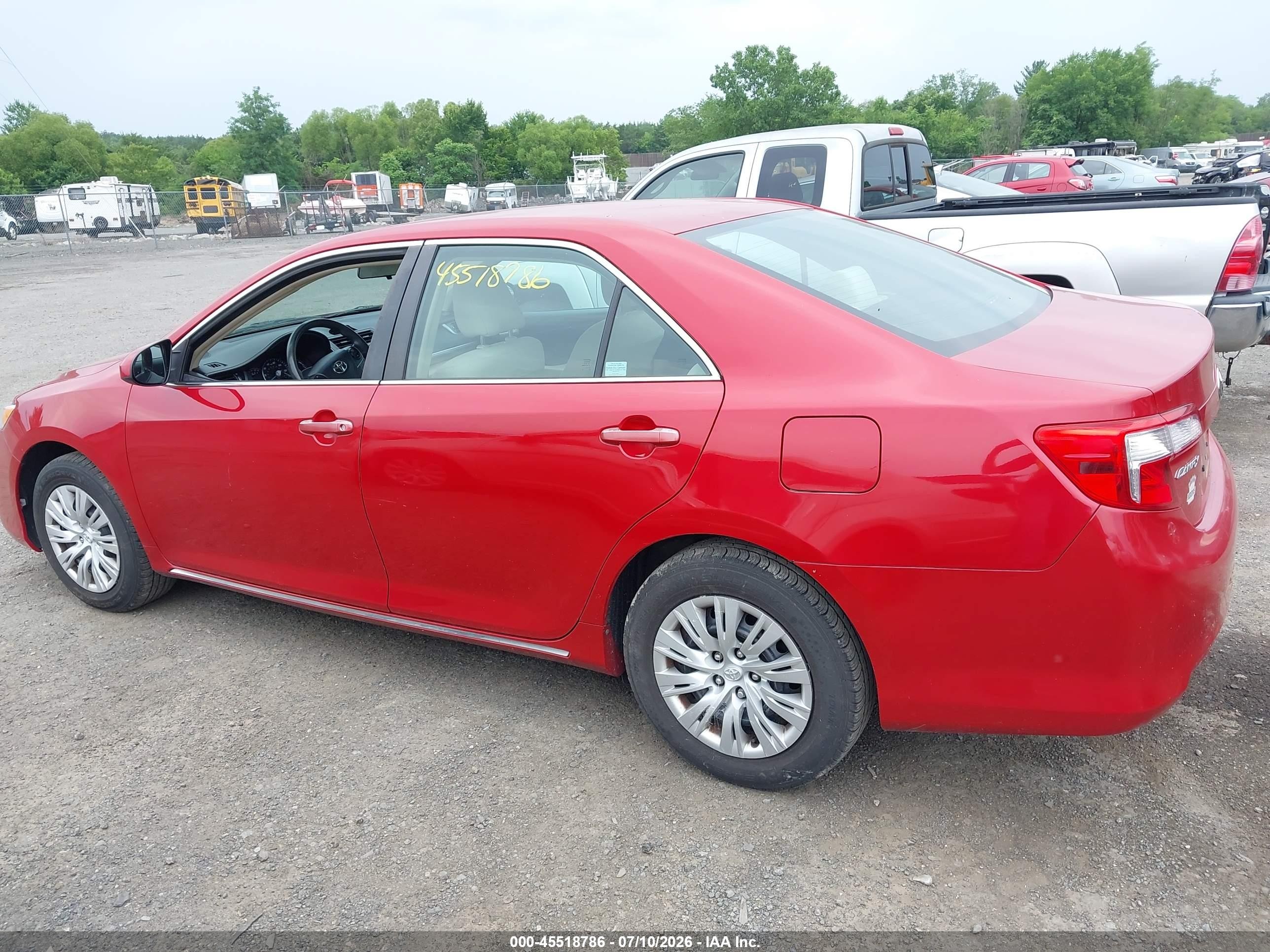 2013 Toyota Camry Le Красный vin: 4T1BF1FK2DU724420